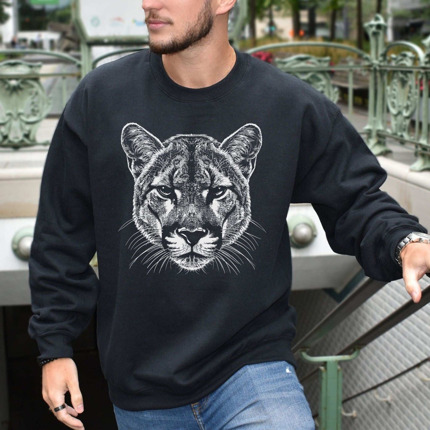 Mountain Lion Sweatshirt – Spirit Animal of Silent Strength & Wild Soul Energy