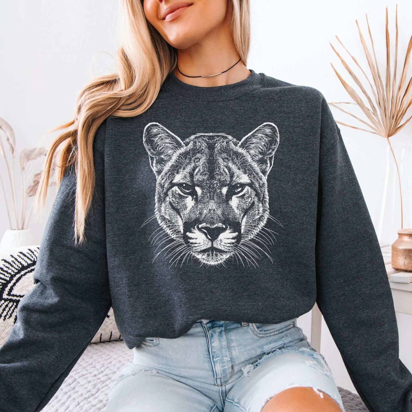 Mountain Lion Sweatshirt – Spirit Animal of Silent Strength & Wild Soul Energy