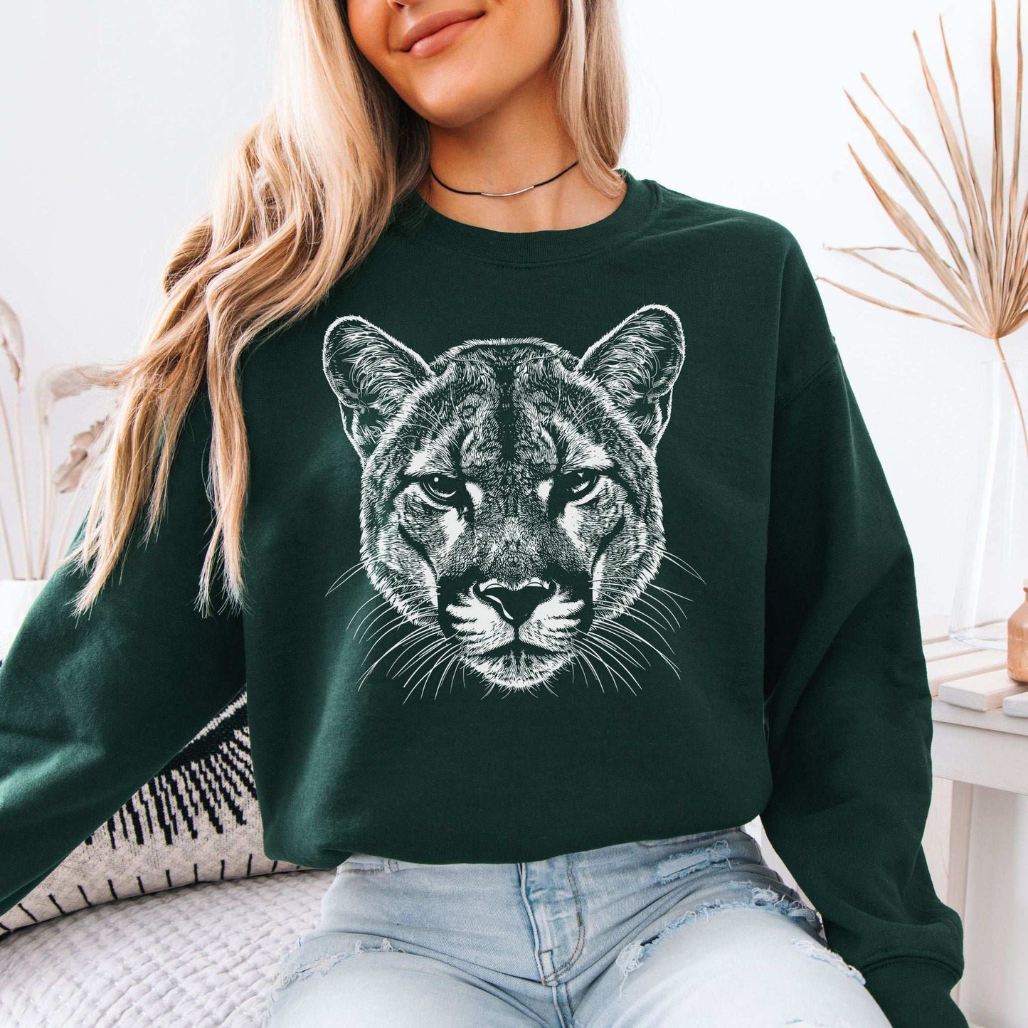Mountain Lion Sweatshirt – Spirit Animal of Silent Strength & Wild Soul Energy