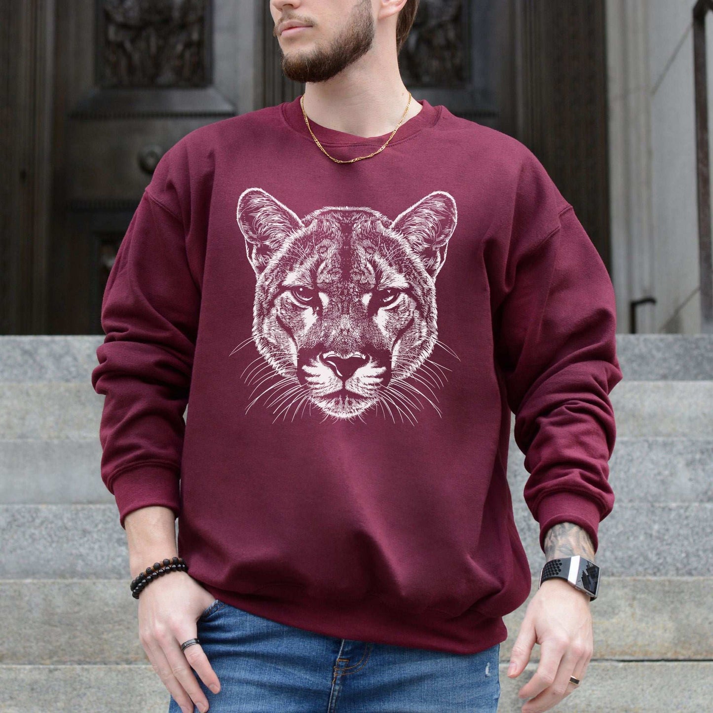 Mountain Lion Sweatshirt – Spirit Animal of Silent Strength & Wild Soul Energy
