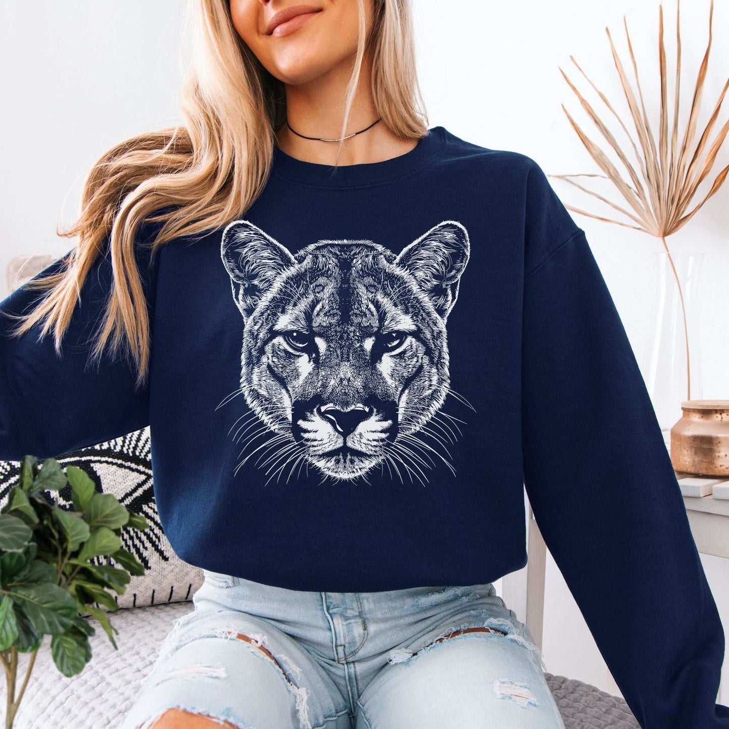 Mountain Lion Sweatshirt – Spirit Animal of Silent Strength & Wild Soul Energy