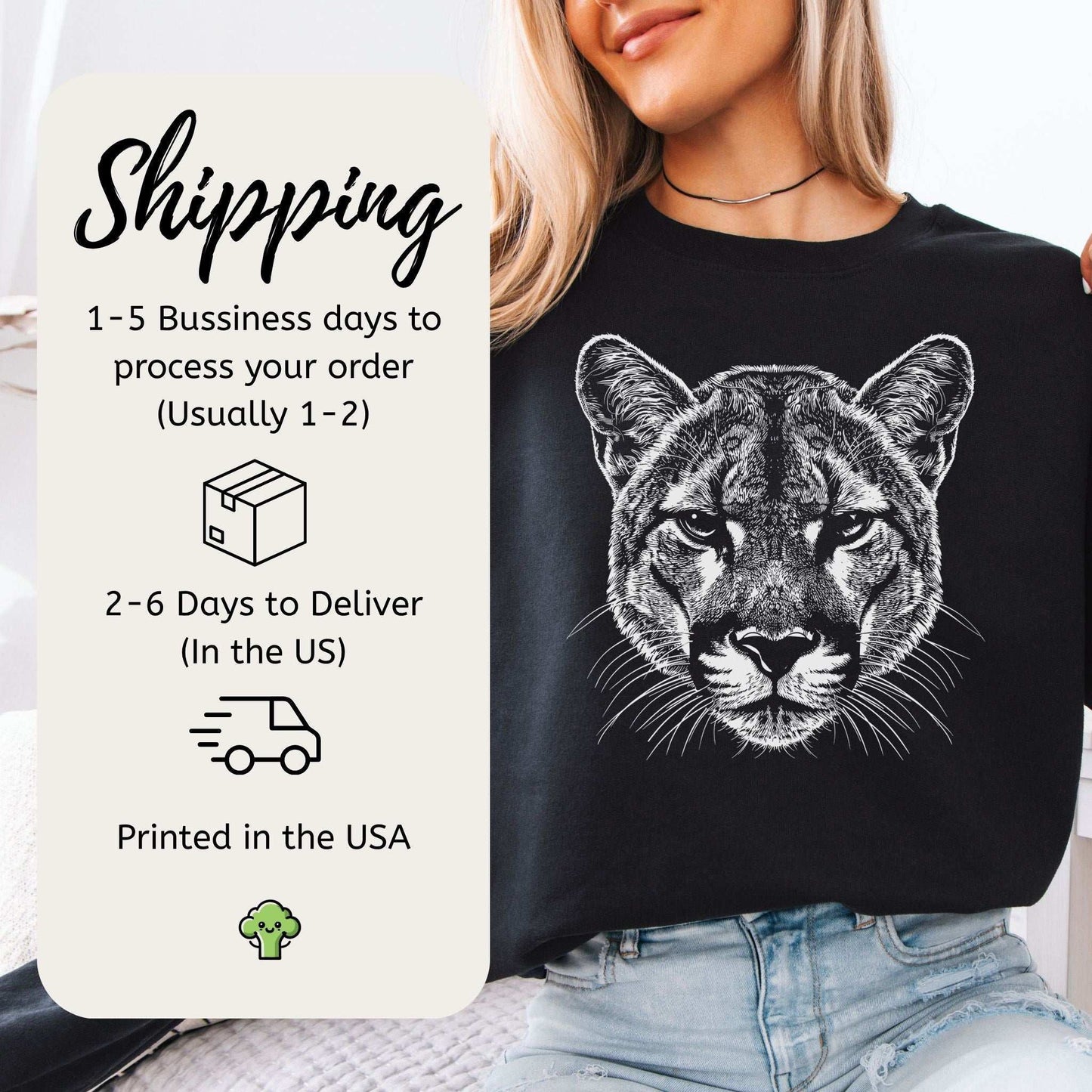 Mountain Lion Sweatshirt – Spirit Animal of Silent Strength & Wild Soul Energy