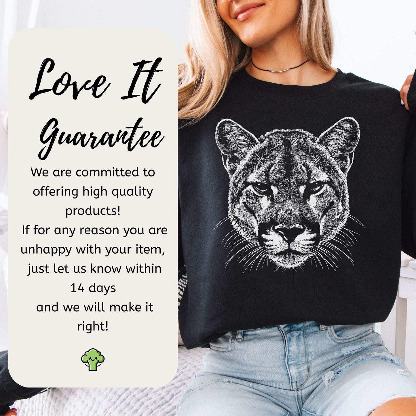 Mountain Lion Sweatshirt – Spirit Animal of Silent Strength & Wild Soul Energy