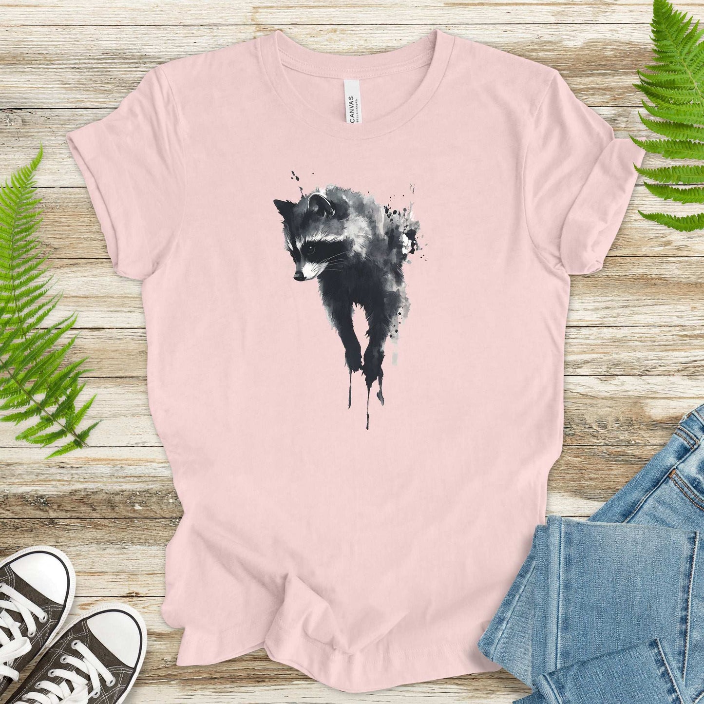 Watercolor Raccoon T-Shirt – Cute Trash Panda Nature Lover Tee