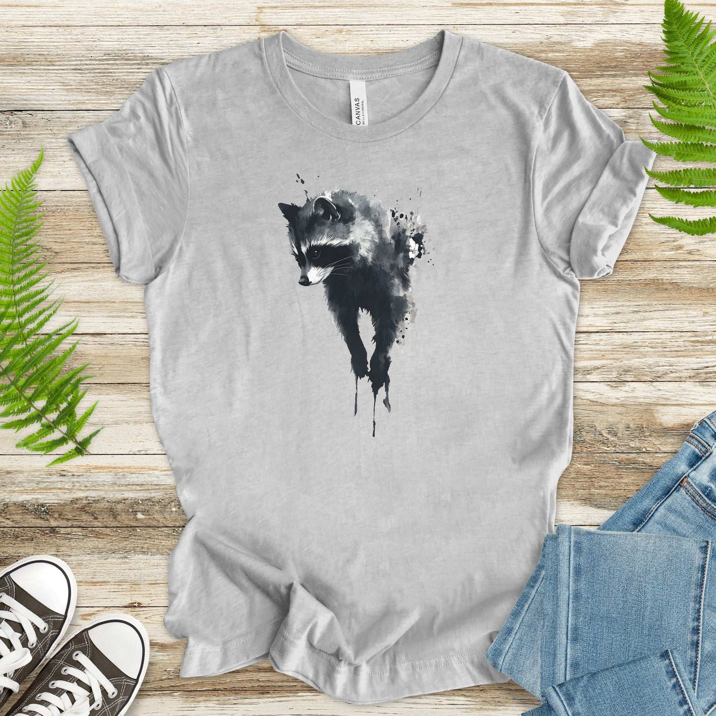 Watercolor Raccoon T-Shirt – Cute Trash Panda Nature Lover Tee