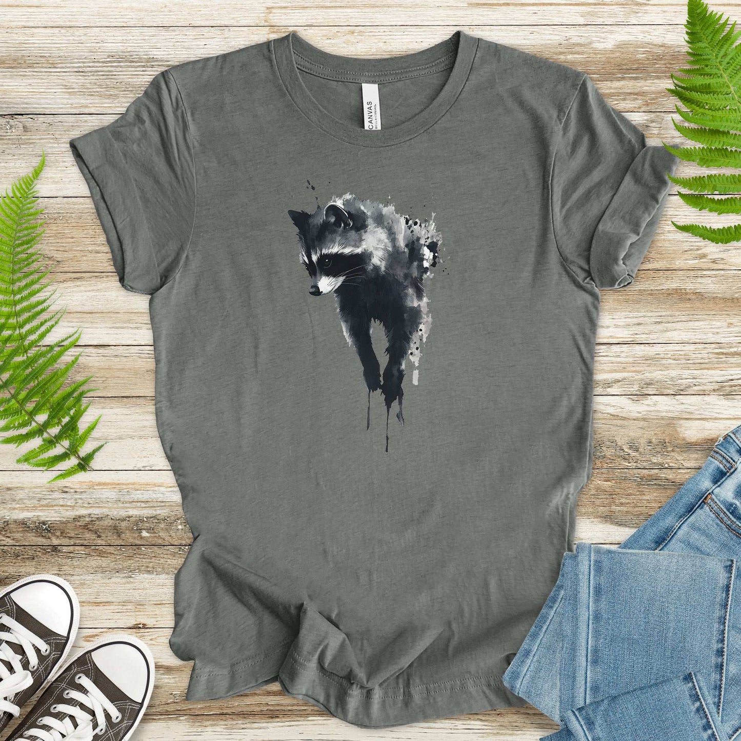 Watercolor Raccoon T-Shirt – Cute Trash Panda Nature Lover Tee