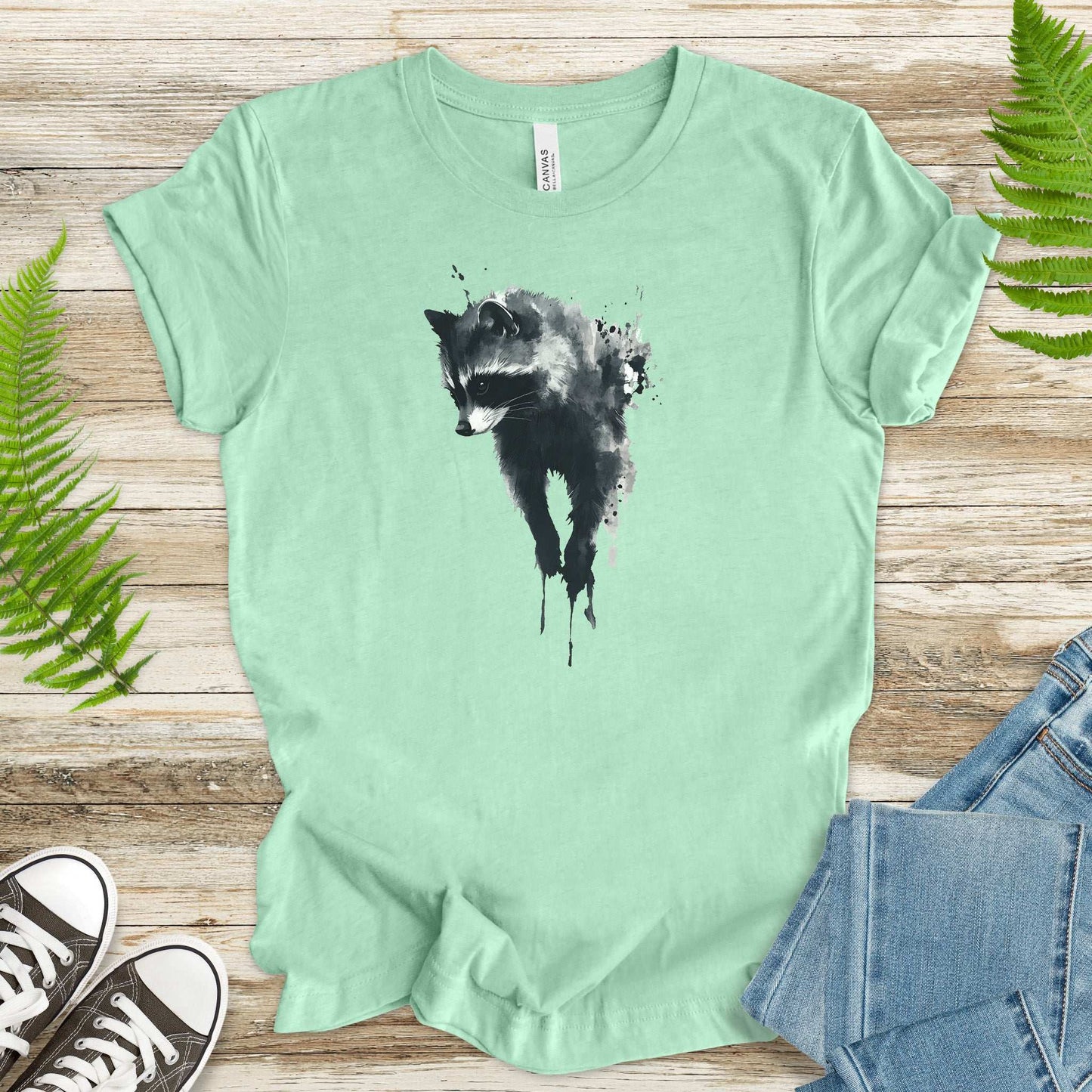 Watercolor Raccoon T-Shirt – Cute Trash Panda Nature Lover Tee