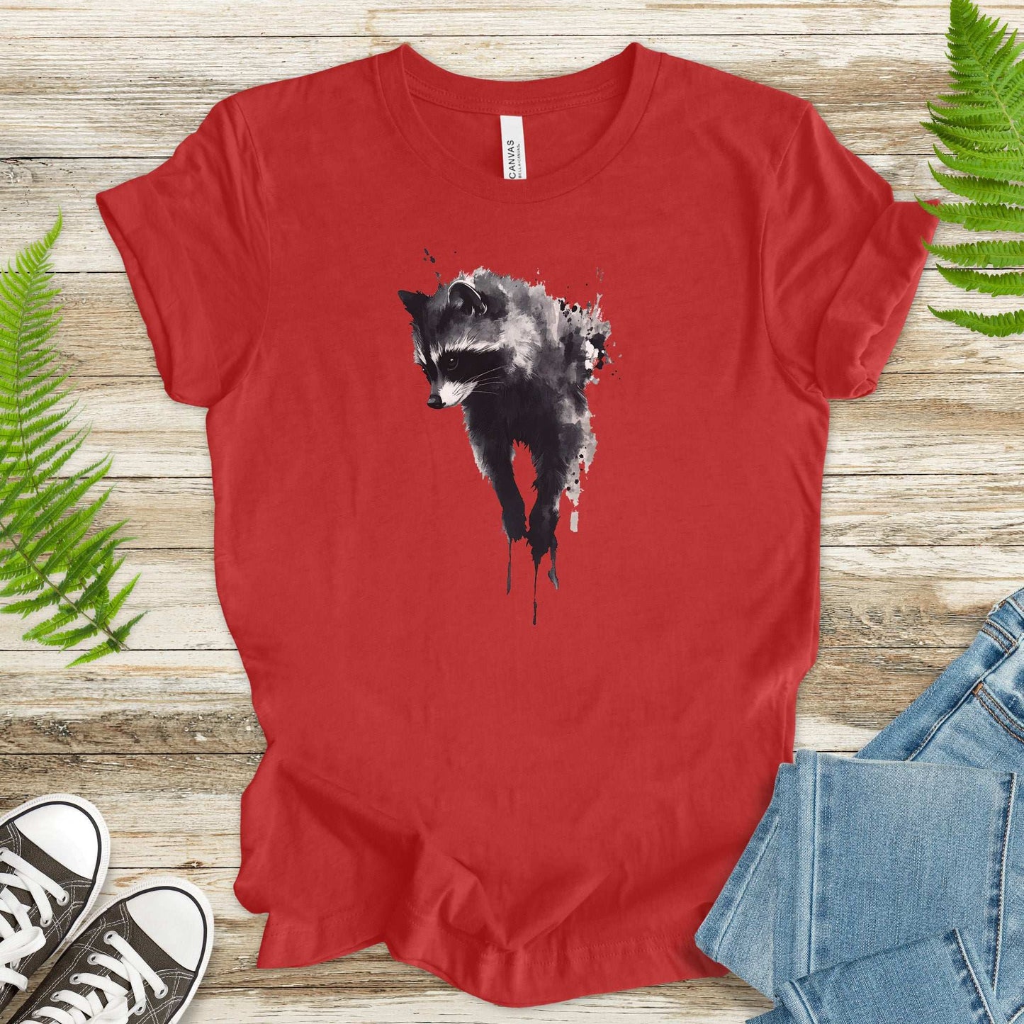 Watercolor Raccoon T-Shirt – Cute Trash Panda Nature Lover Tee