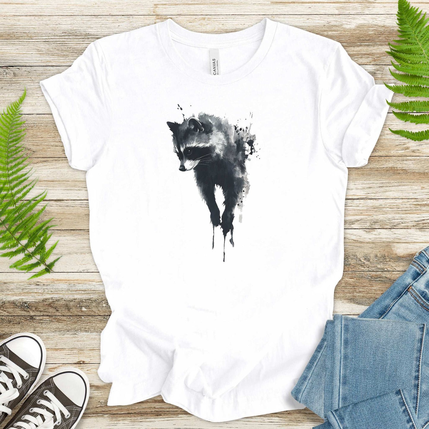 Watercolor Raccoon T-Shirt – Cute Trash Panda Nature Lover Tee