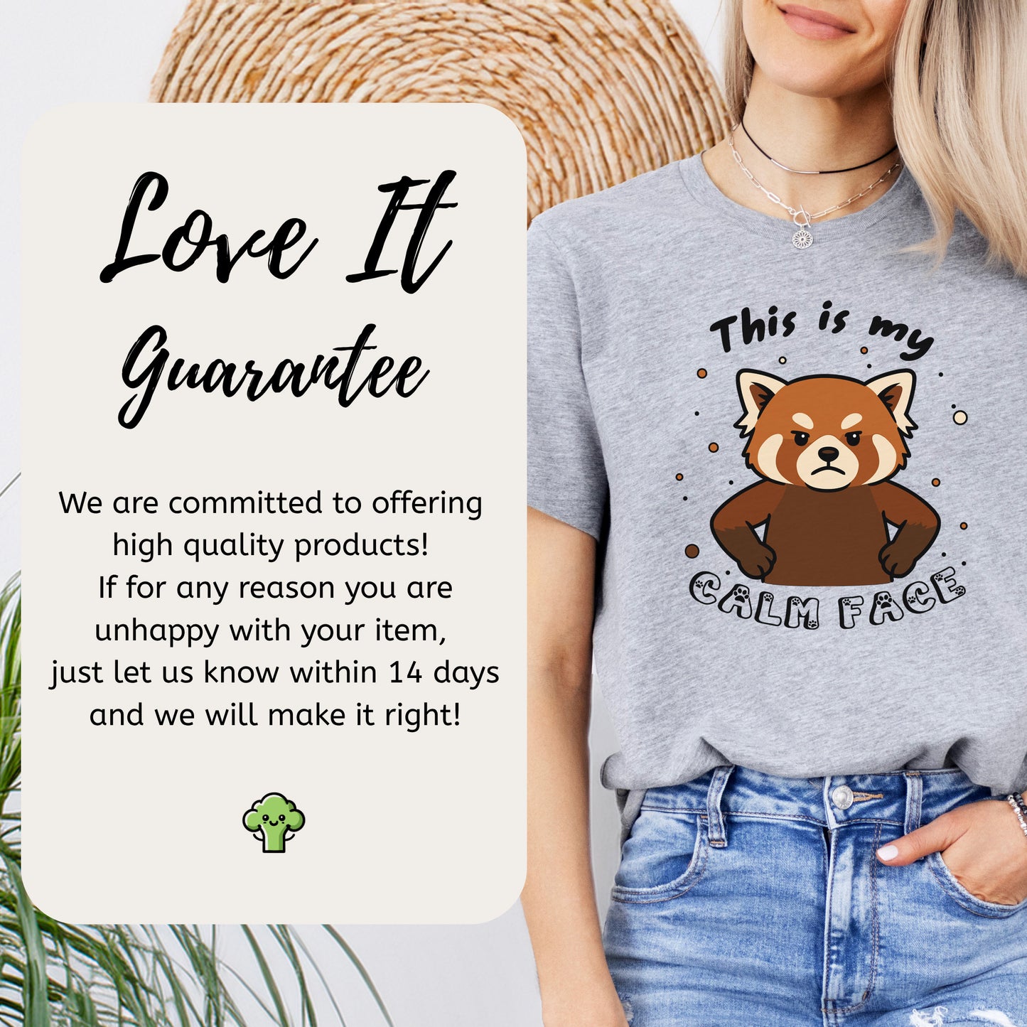 Red Panda Calm Face T-Shirt – Funny Angry Animal Gift Tee