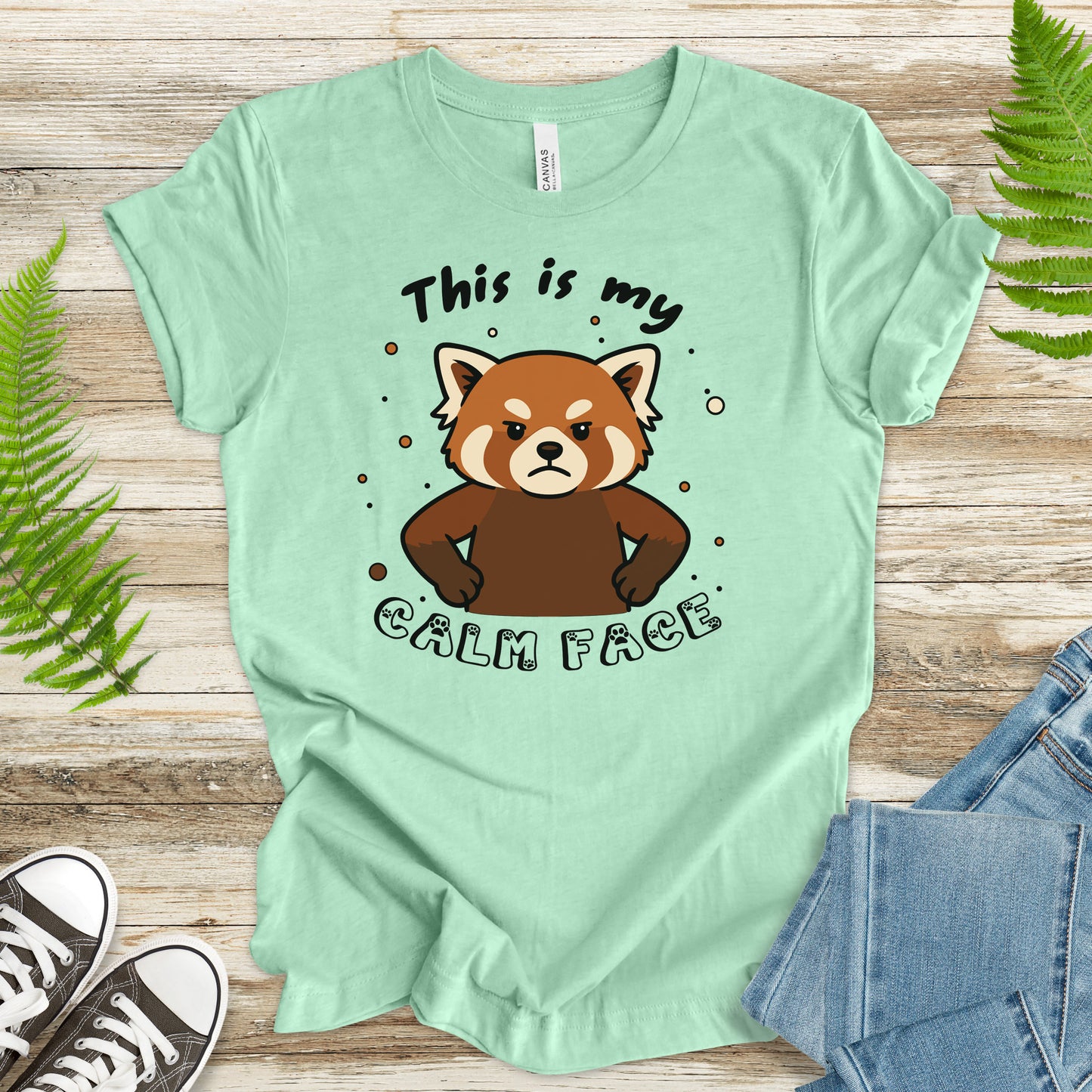 Red Panda Calm Face T-Shirt – Funny Angry Animal Gift Tee
