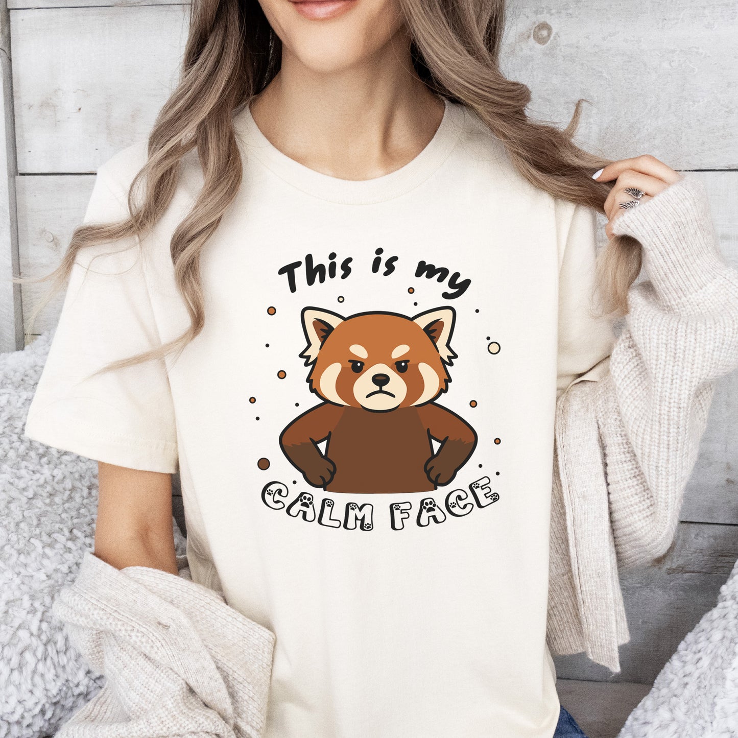 Red Panda Calm Face T-Shirt – Funny Angry Animal Gift Tee