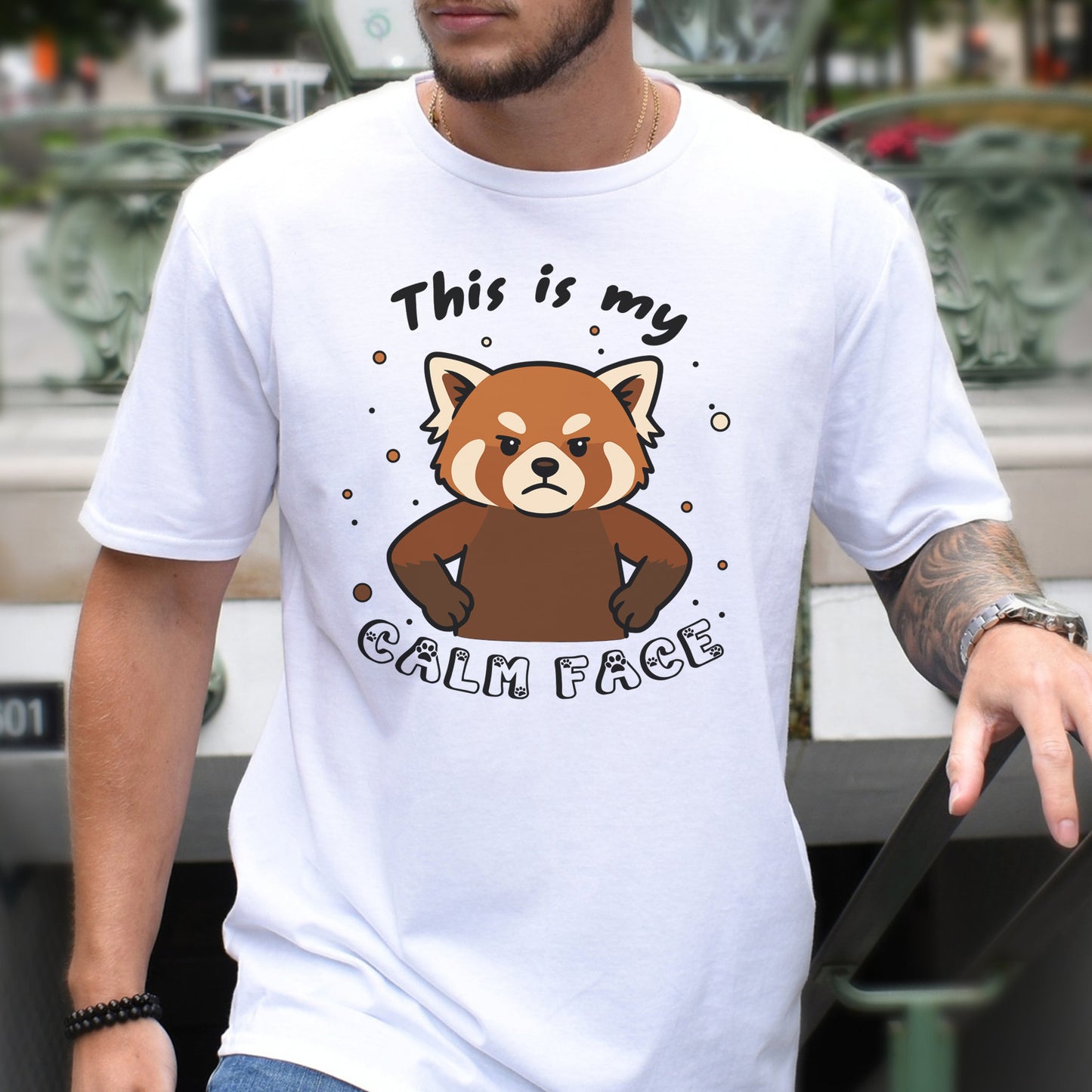 Red Panda Calm Face T-Shirt – Funny Angry Animal Gift Tee