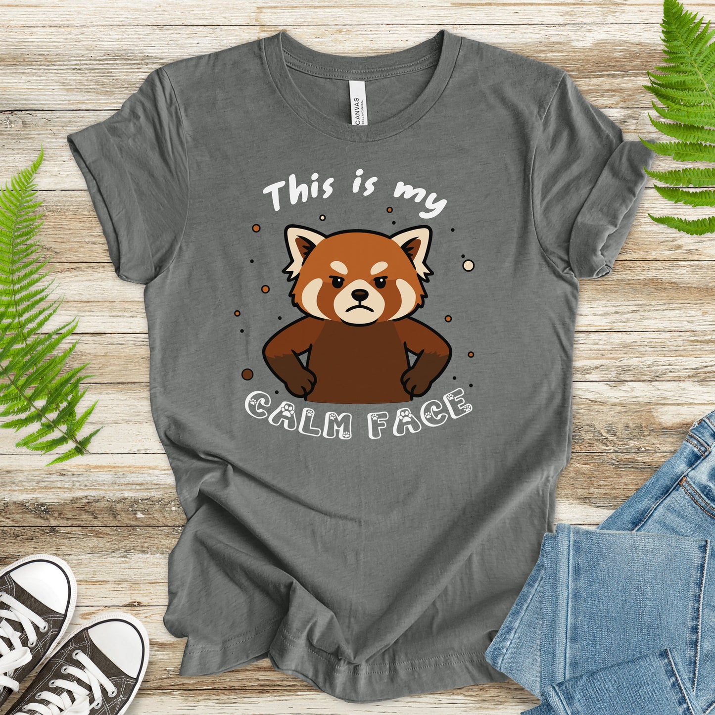 Red Panda Calm Face T-Shirt – Funny Angry Animal Gift Tee