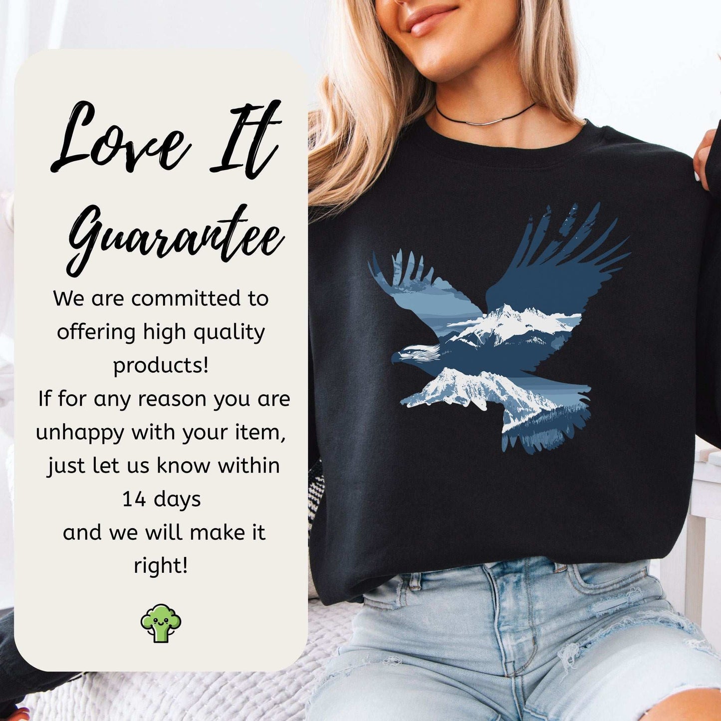 Soaring Eagle Sweatshirt – Mountain Freedom Design for Nature Lovers