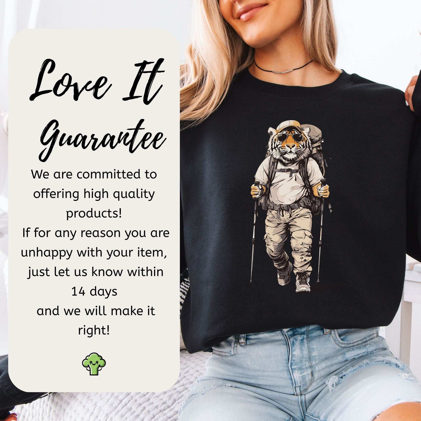 Trailblazing Tiger Hiking Sweatshirt – Fearless Explorer Vibes for the Wild at Heart