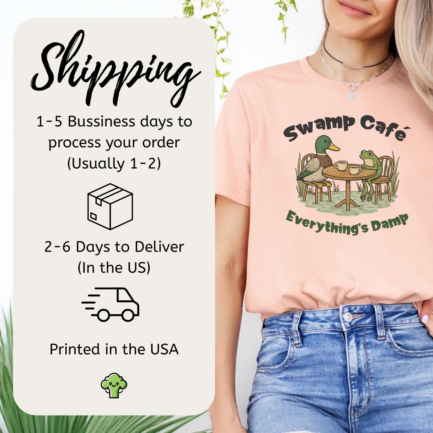 Swamp Café Funny Frog & Duck Coffee T-Shirt – Retro Nature Meme Gift