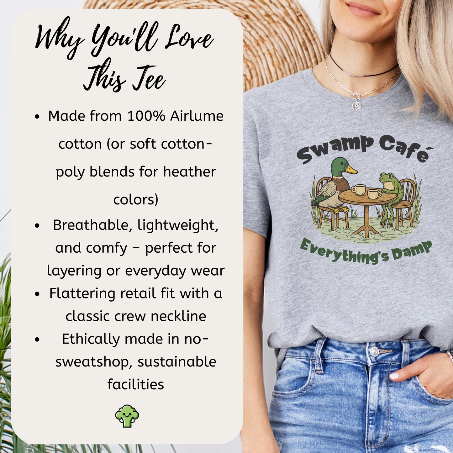 Swamp Café Funny Frog & Duck Coffee T-Shirt – Retro Nature Meme Gift