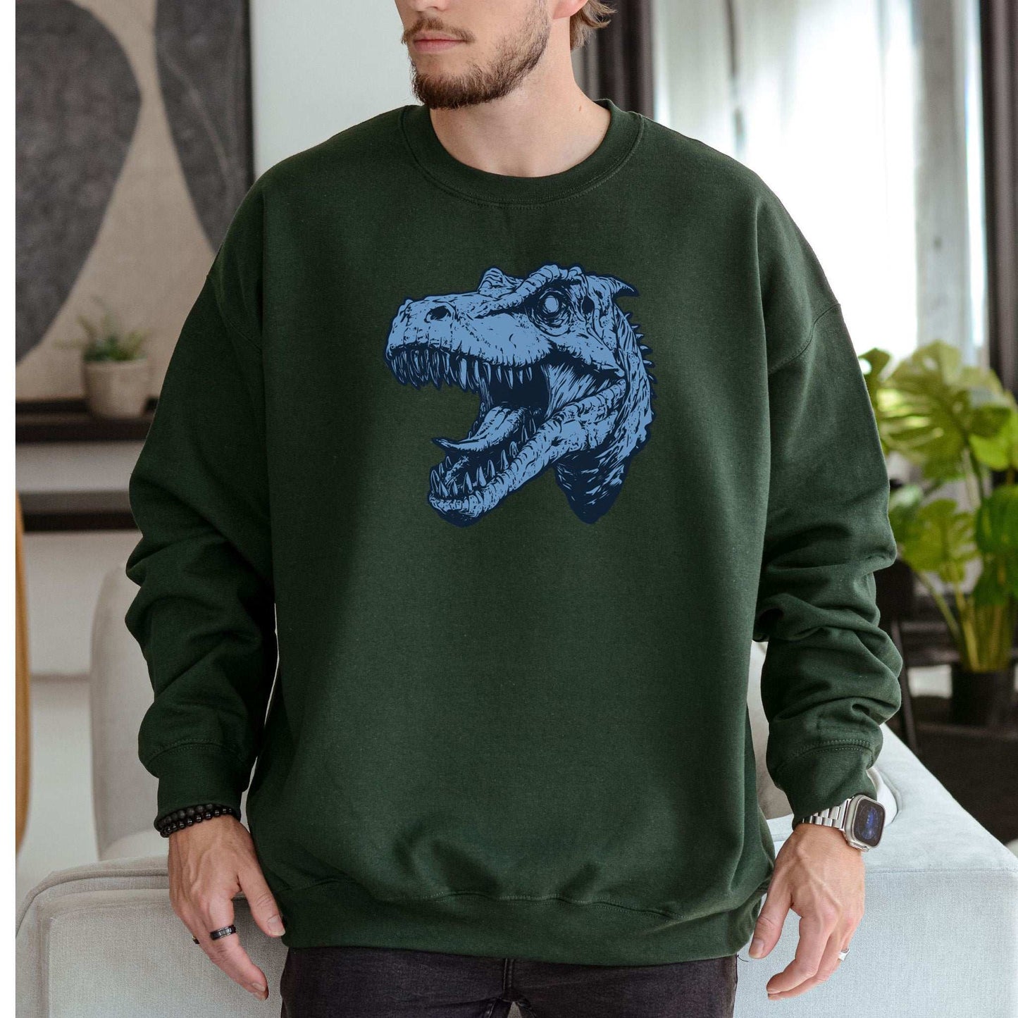 Retro T-Rex Sweatshirt – Edgy Jurassic Nostalgia for Dino Lovers
