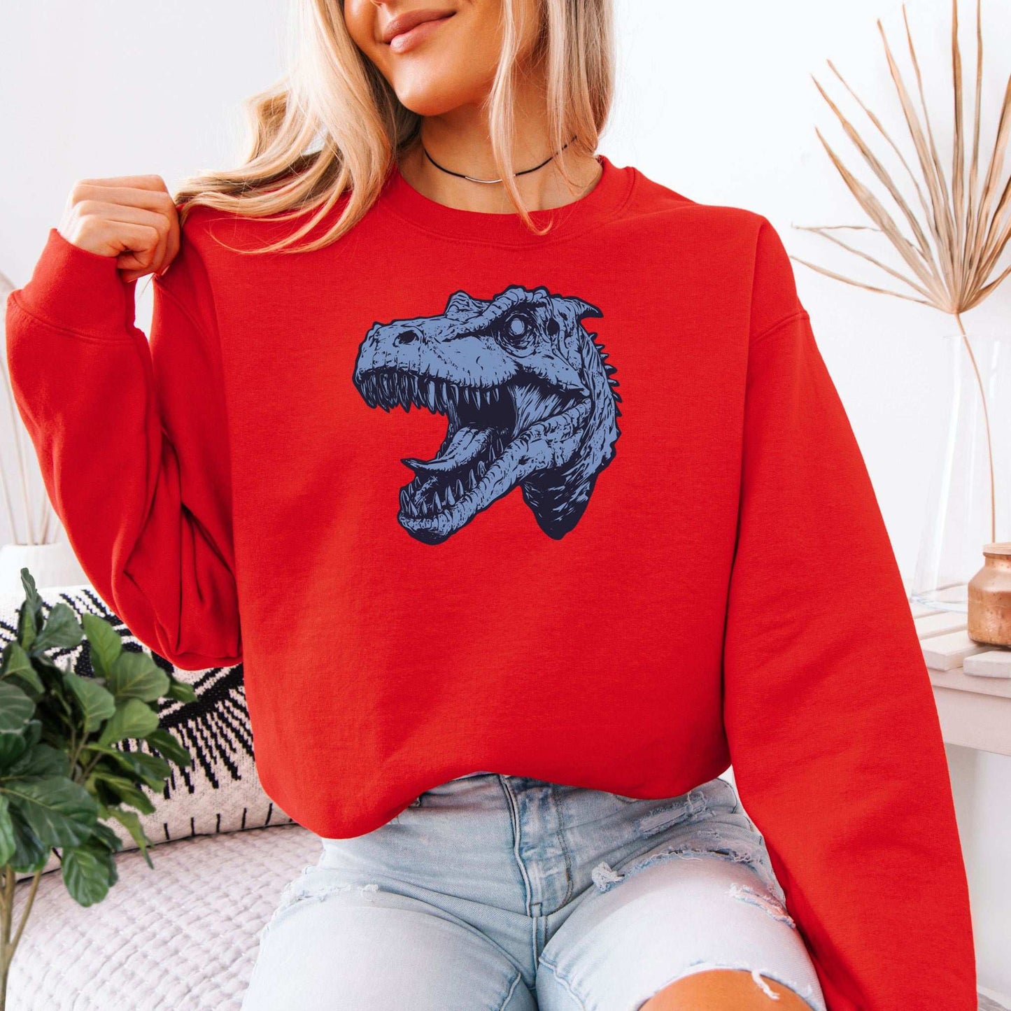 Retro T-Rex Sweatshirt – Edgy Jurassic Nostalgia for Dino Lovers