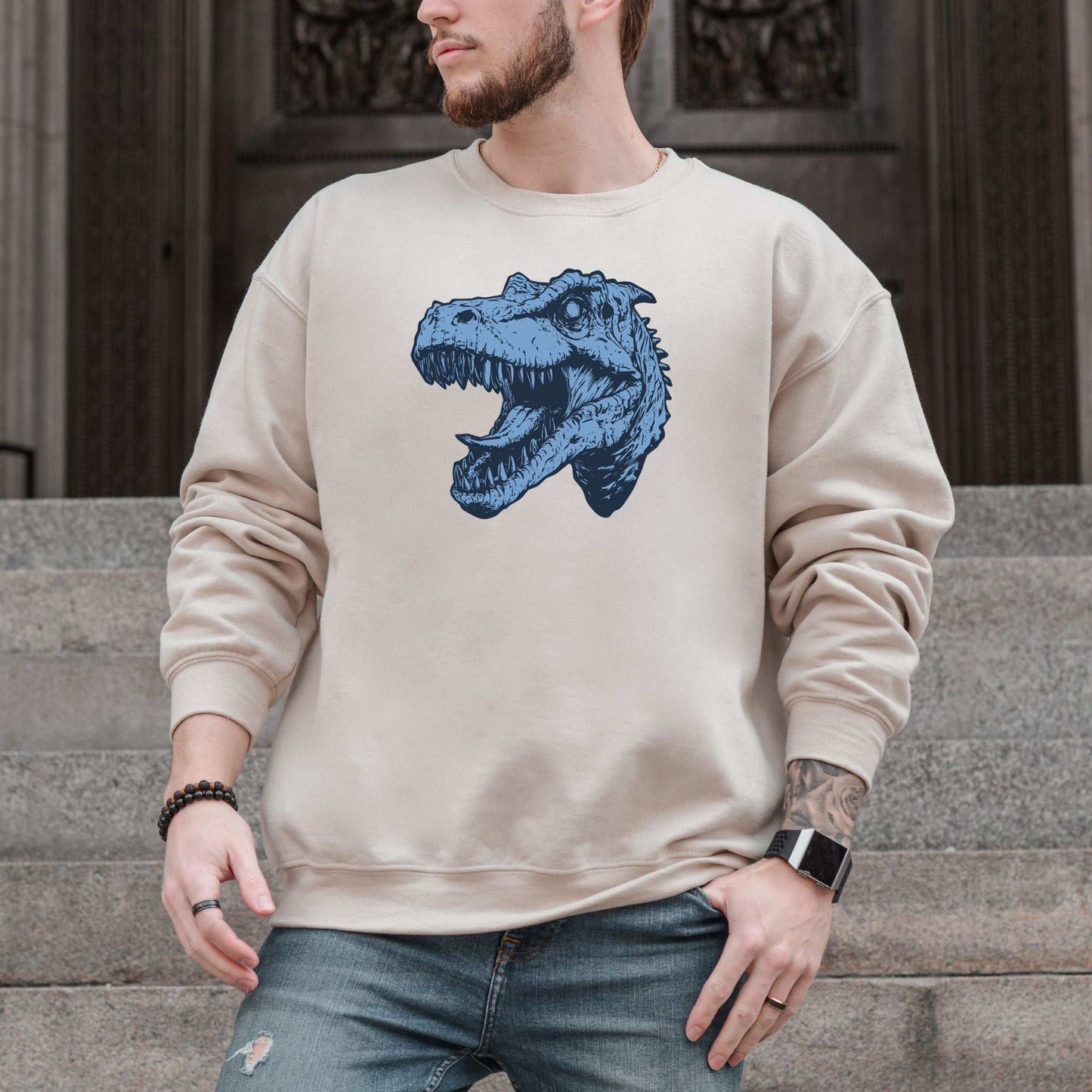 Retro T-Rex Sweatshirt – Edgy Jurassic Nostalgia for Dino Lovers