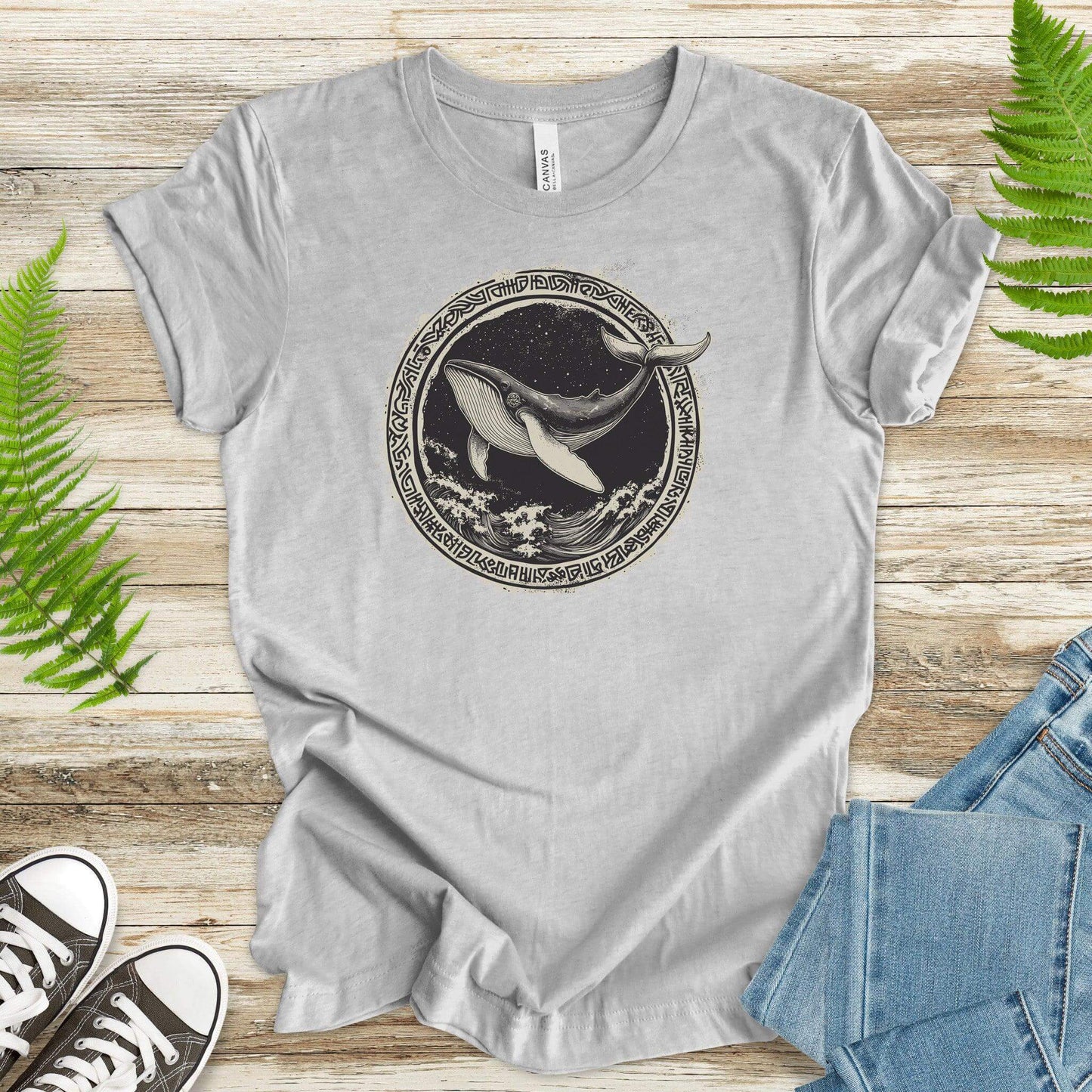 Nautical Legend: Grungy Whale & Celtic Design T-Shirt - TShirtree