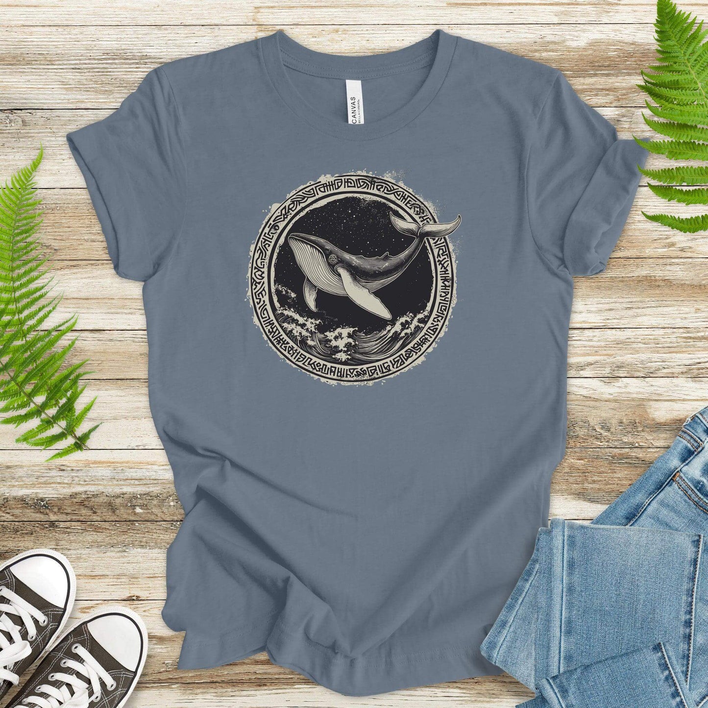 Nautical Legend: Grungy Whale & Celtic Design T-Shirt - TShirtree