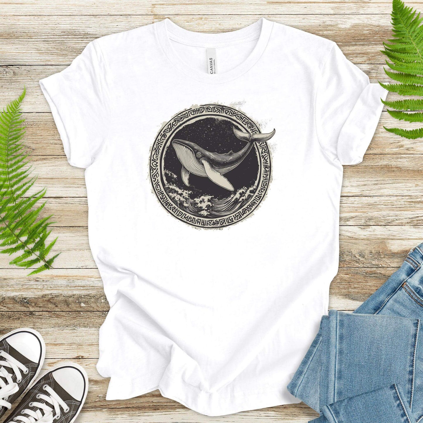 Nautical Legend: Grungy Whale & Celtic Design T-Shirt - TShirtree