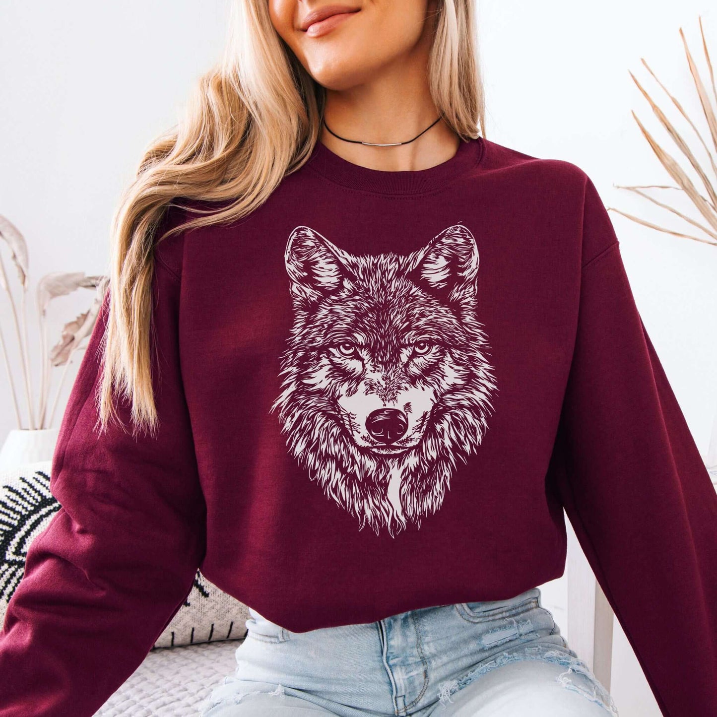 Wild Spirit Wolf Sweatshirt – Mystical Nature Graphic for Wolf Lovers