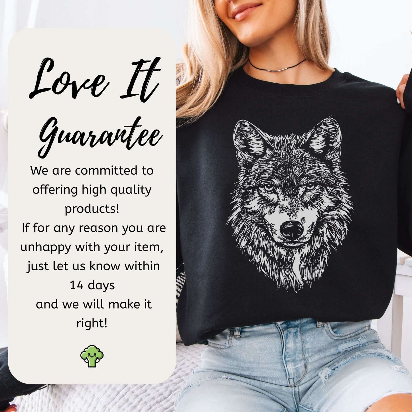 Wild Spirit Wolf Sweatshirt – Mystical Nature Graphic for Wolf Lovers