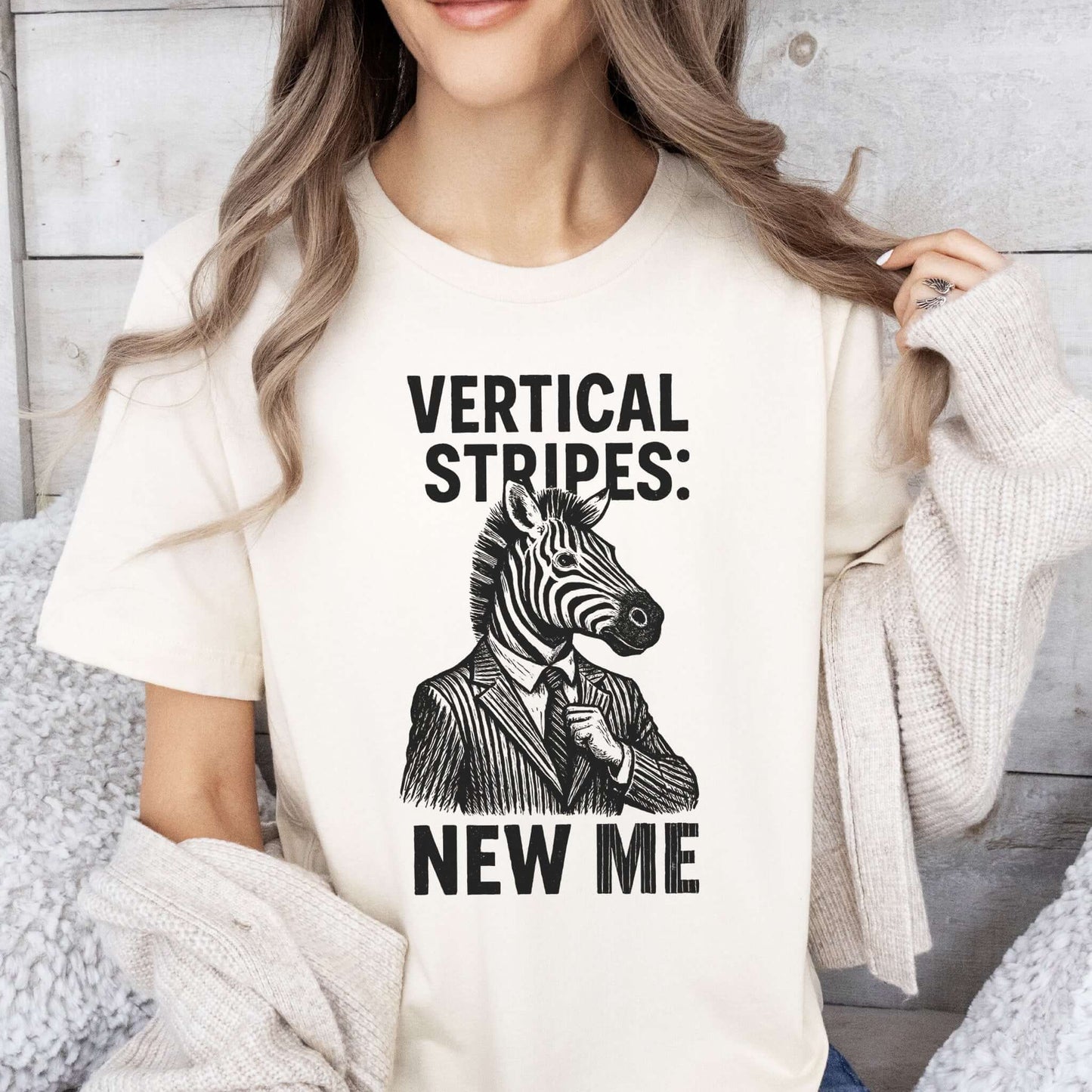 Zebra Vertical Stripes New Me T-Shirt