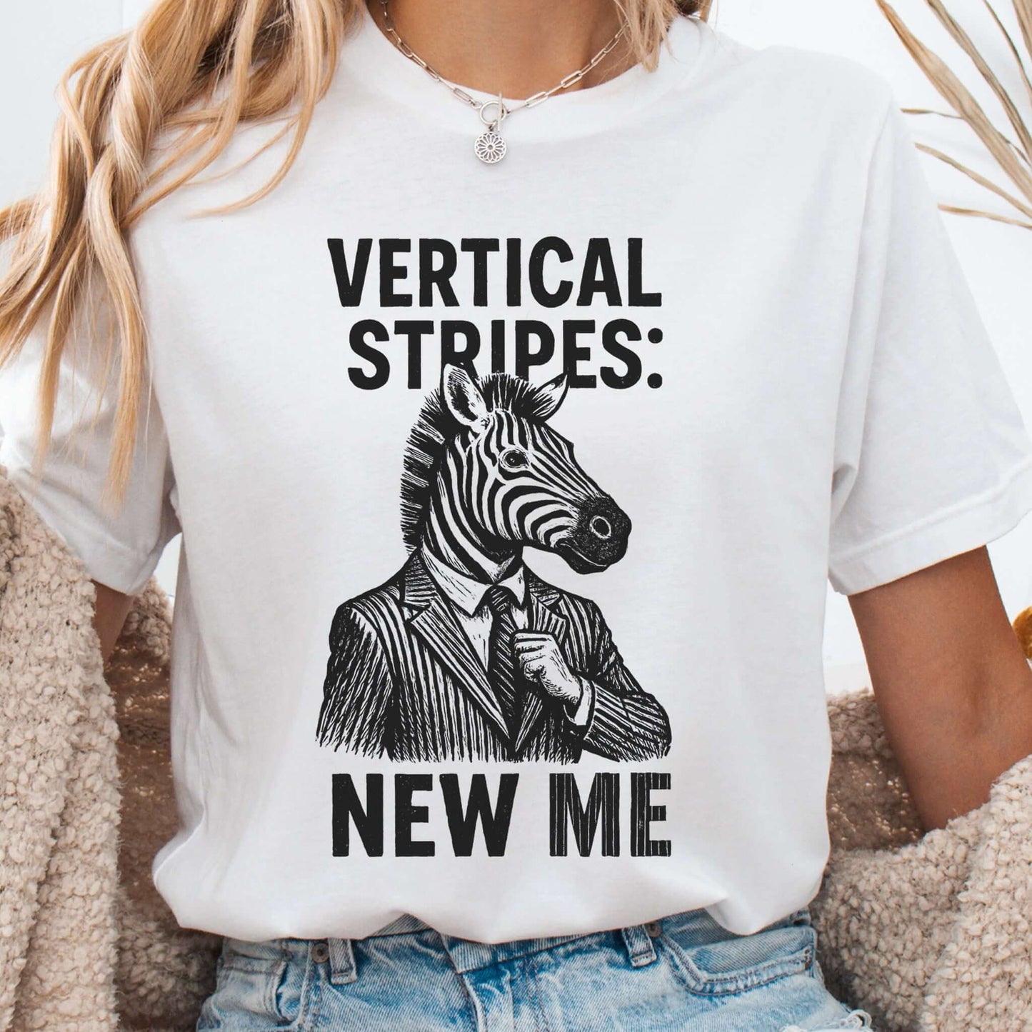 Zebra Vertical Stripes New Me T-Shirt