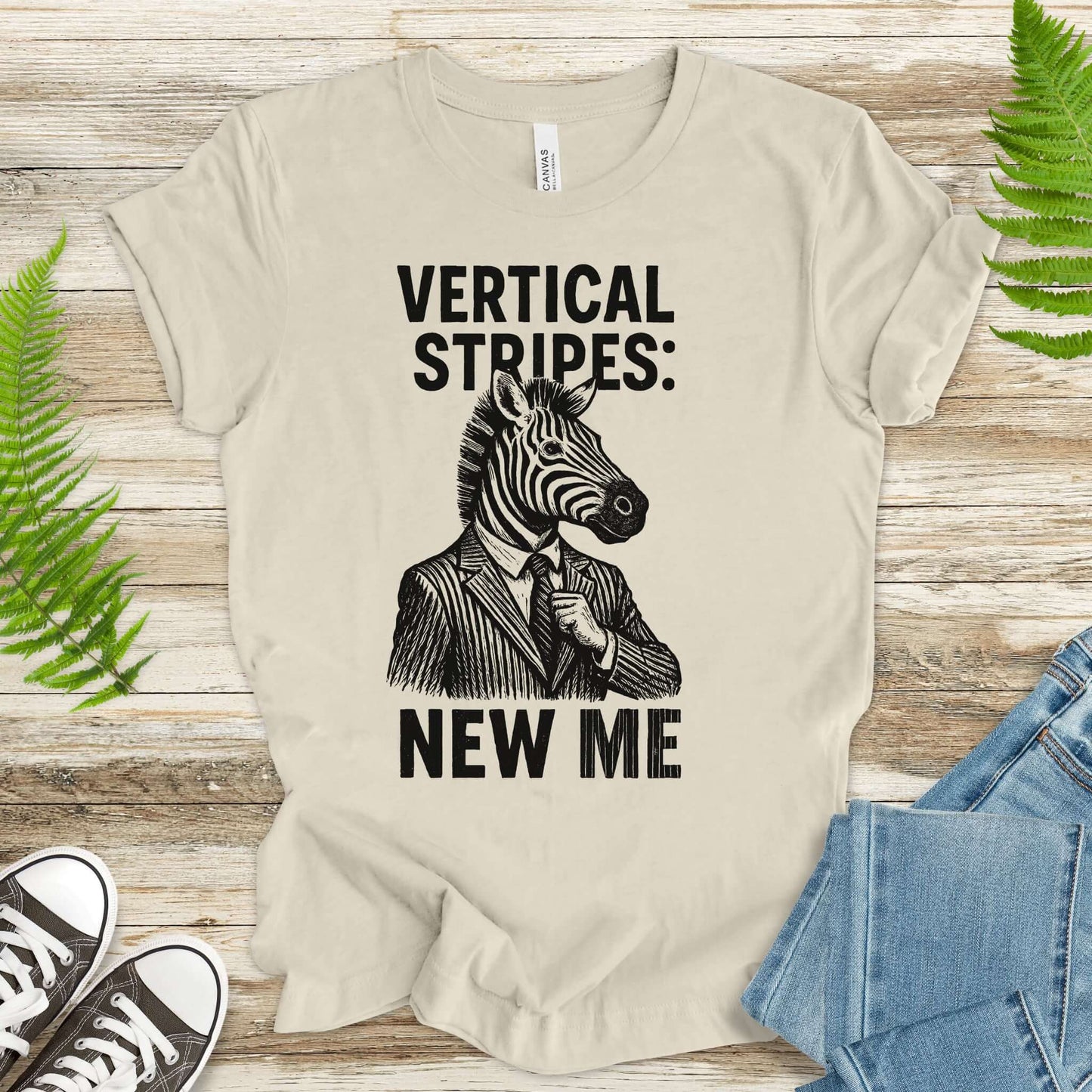 Zebra Vertical Stripes New Me T-Shirt