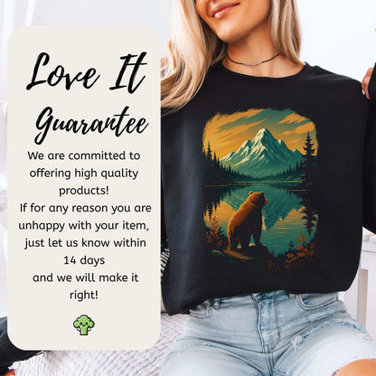 Bear Alaska Lake Sweatshirt – Vintage Mountain Reflection Vibes