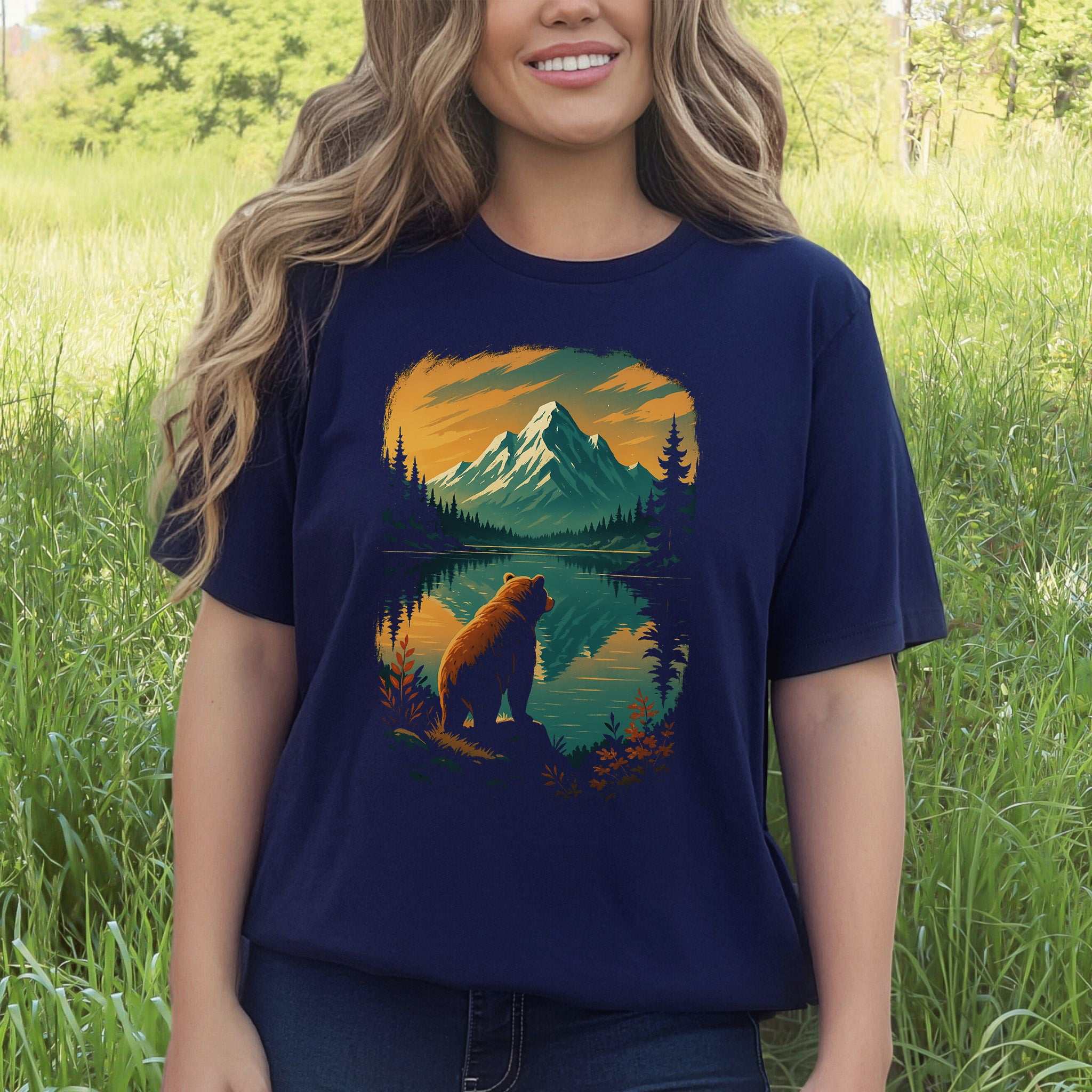 Alaskan Bear Lake View T-Shirt – Wildlife Hiking Shirt