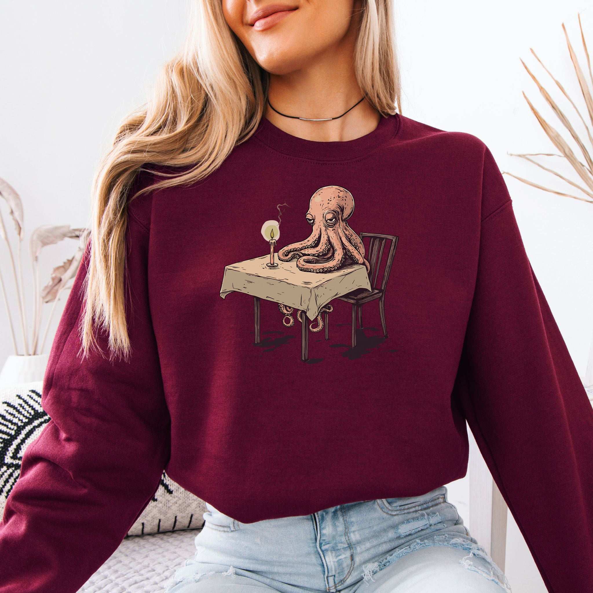 Lonely Octopus Sweatshirt – Funny Single Animal Gift for the Lovelorn