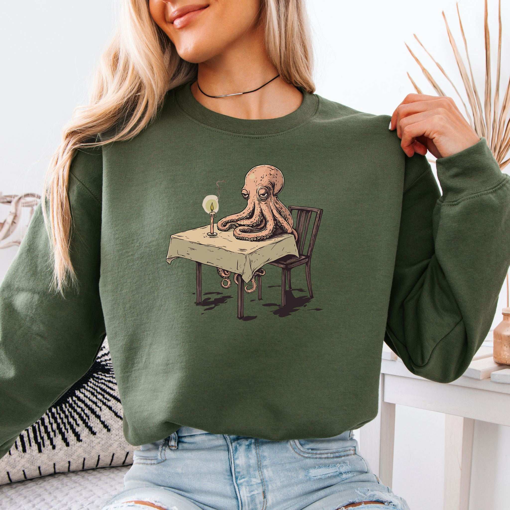 Lonely Octopus Sweatshirt – Funny Single Animal Gift for the Lovelorn