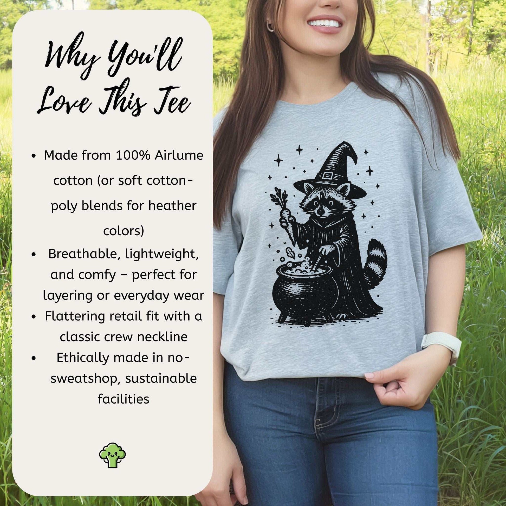 Raccoon Witch Cooking Magic T-Shirt