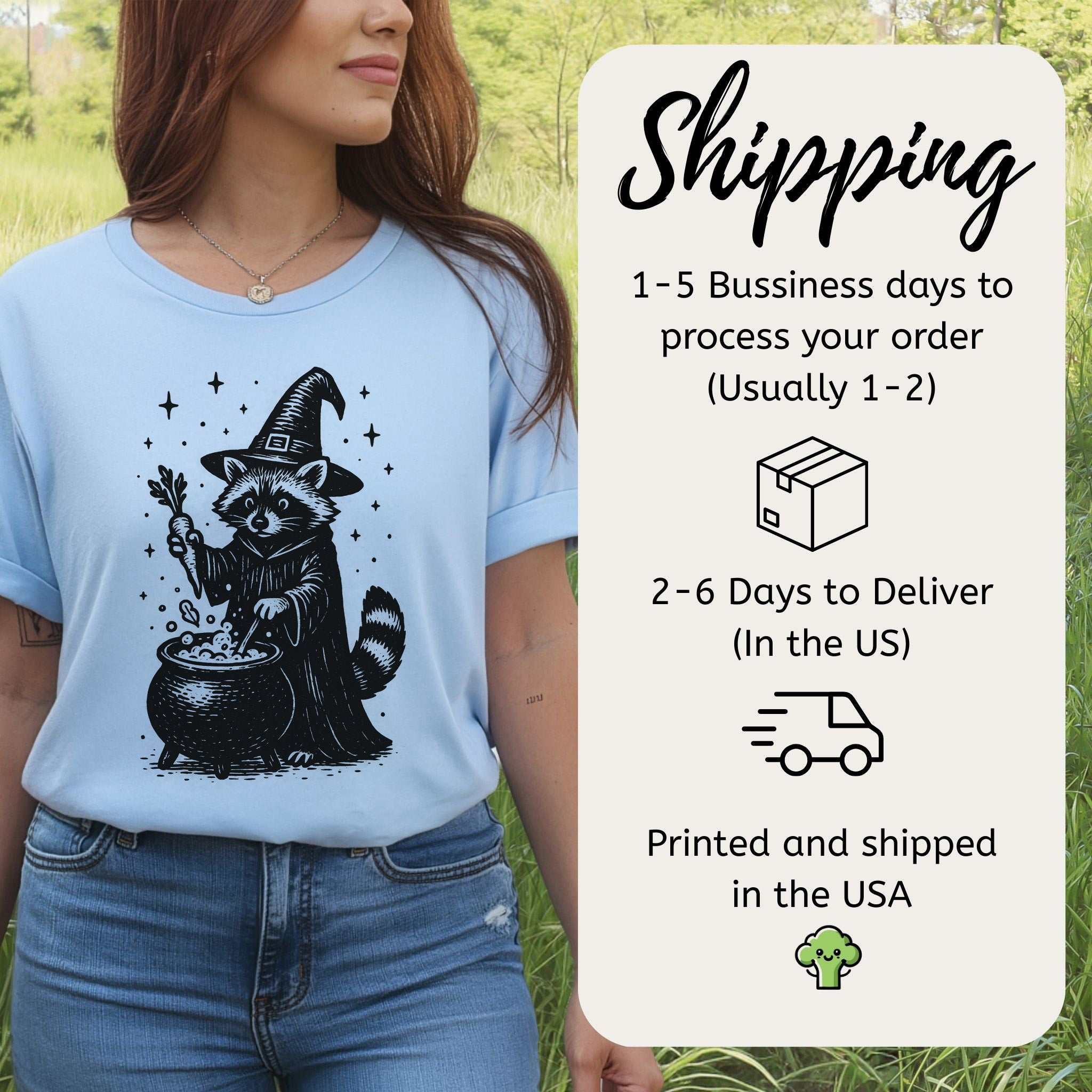 Raccoon Witch Cooking Magic T-Shirt