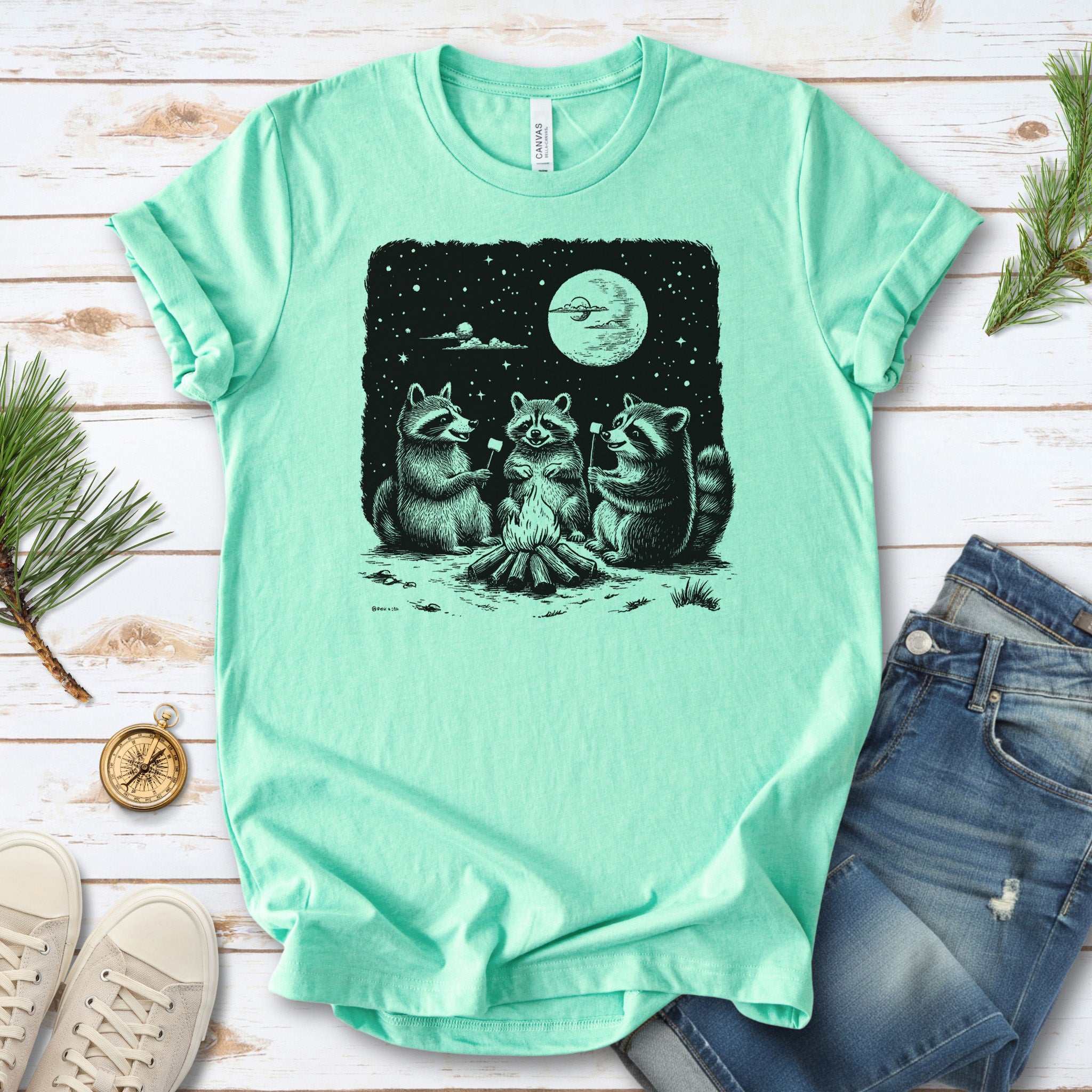 Raccoon Campfire Party T-Shirt