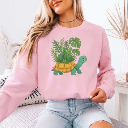 Jungle Tortoise Sweatshirt – Cozy Plant Lover Gift with Earthy Magic