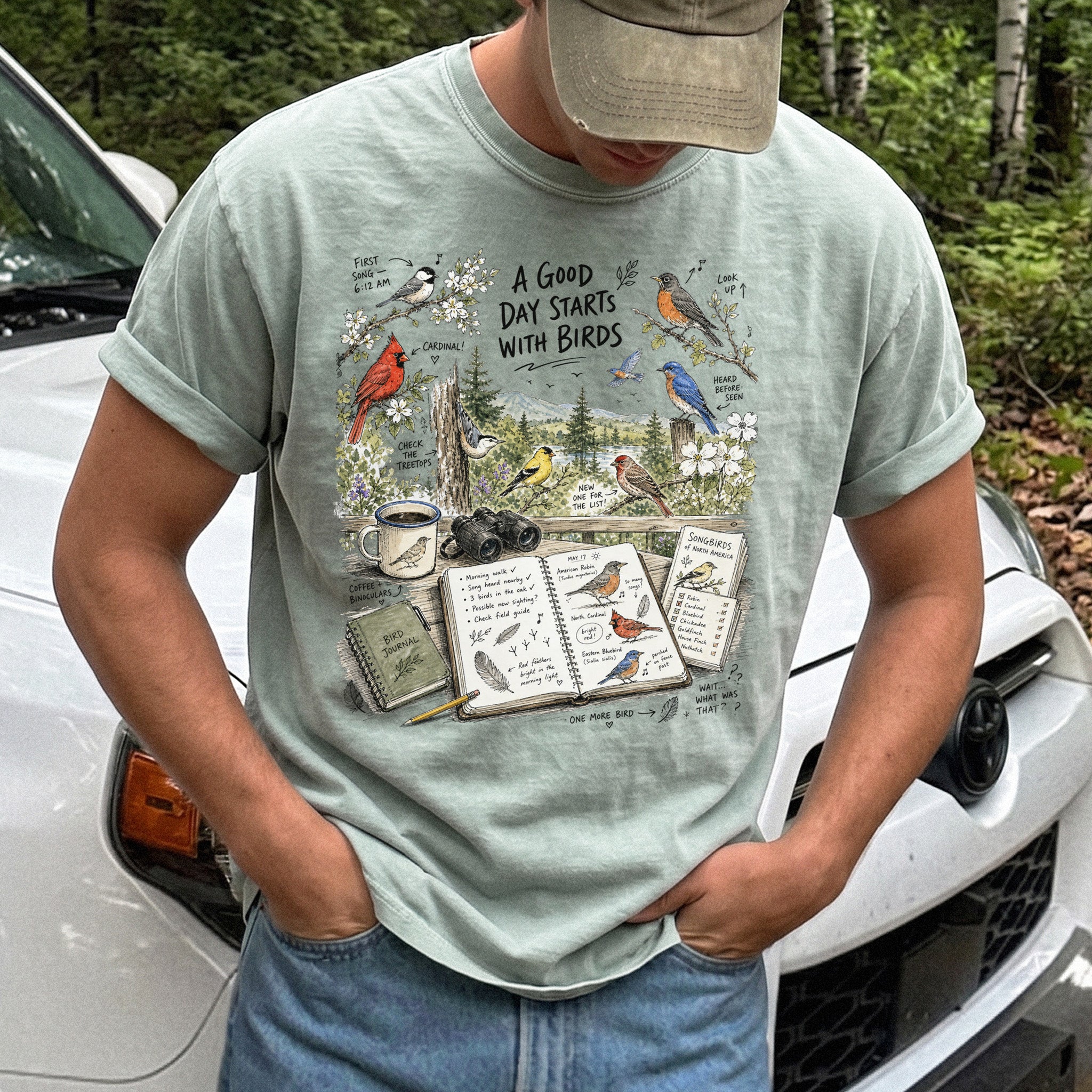 A Good Day Starts with Birds Comfort Colors Shirt – Songbirds Tee