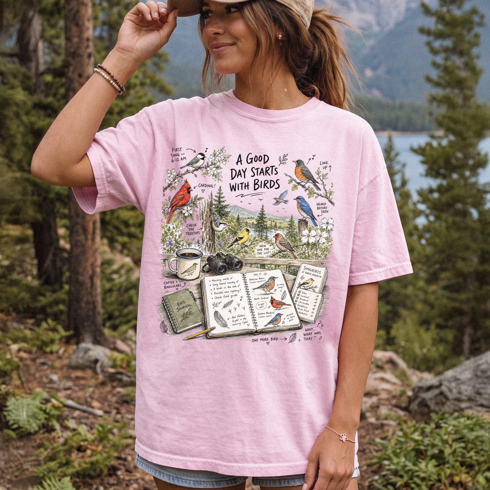 A Good Day Starts with Birds Comfort Colors Shirt – Songbirds Tee
