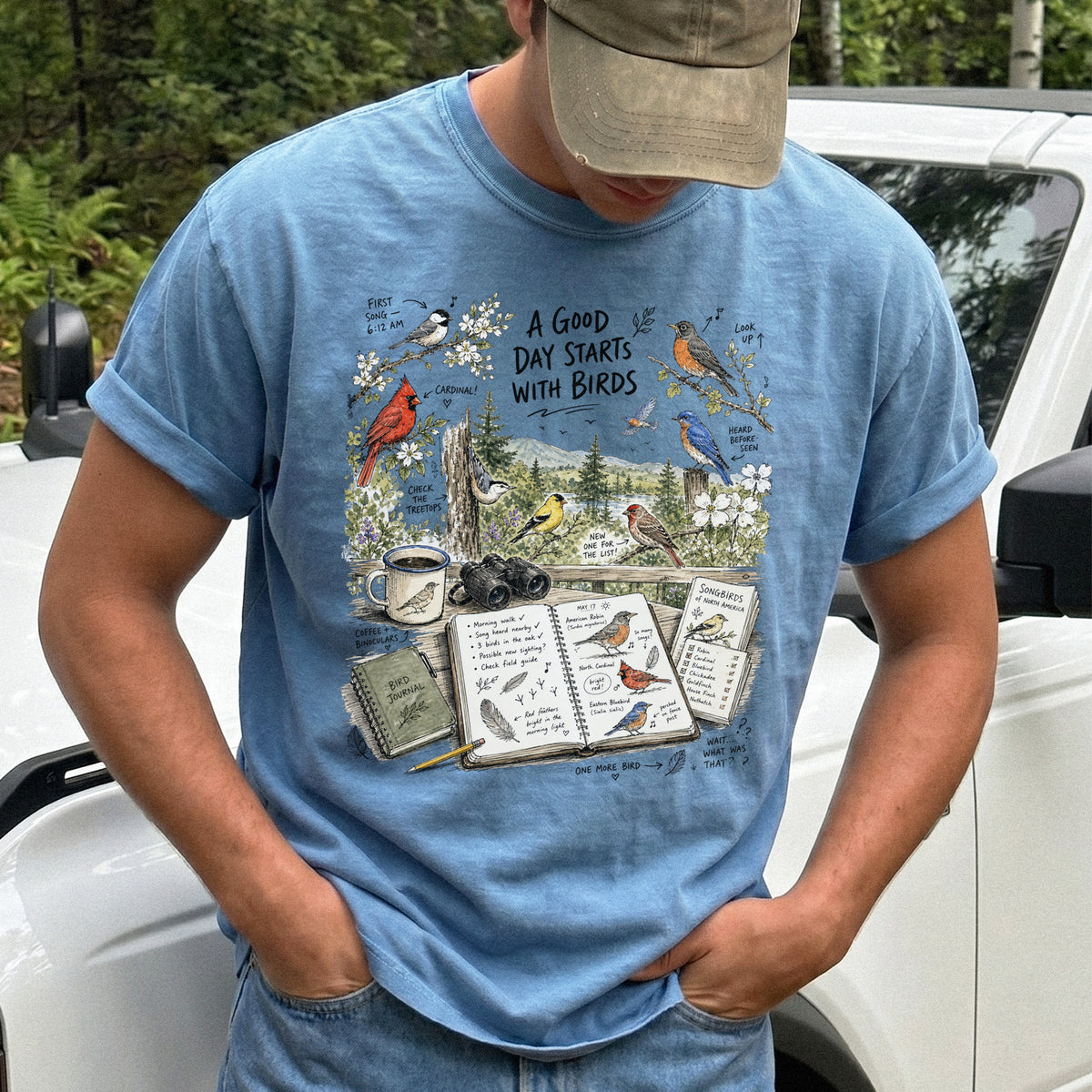 A Good Day Starts with Birds Comfort Colors Shirt – Songbirds Tee