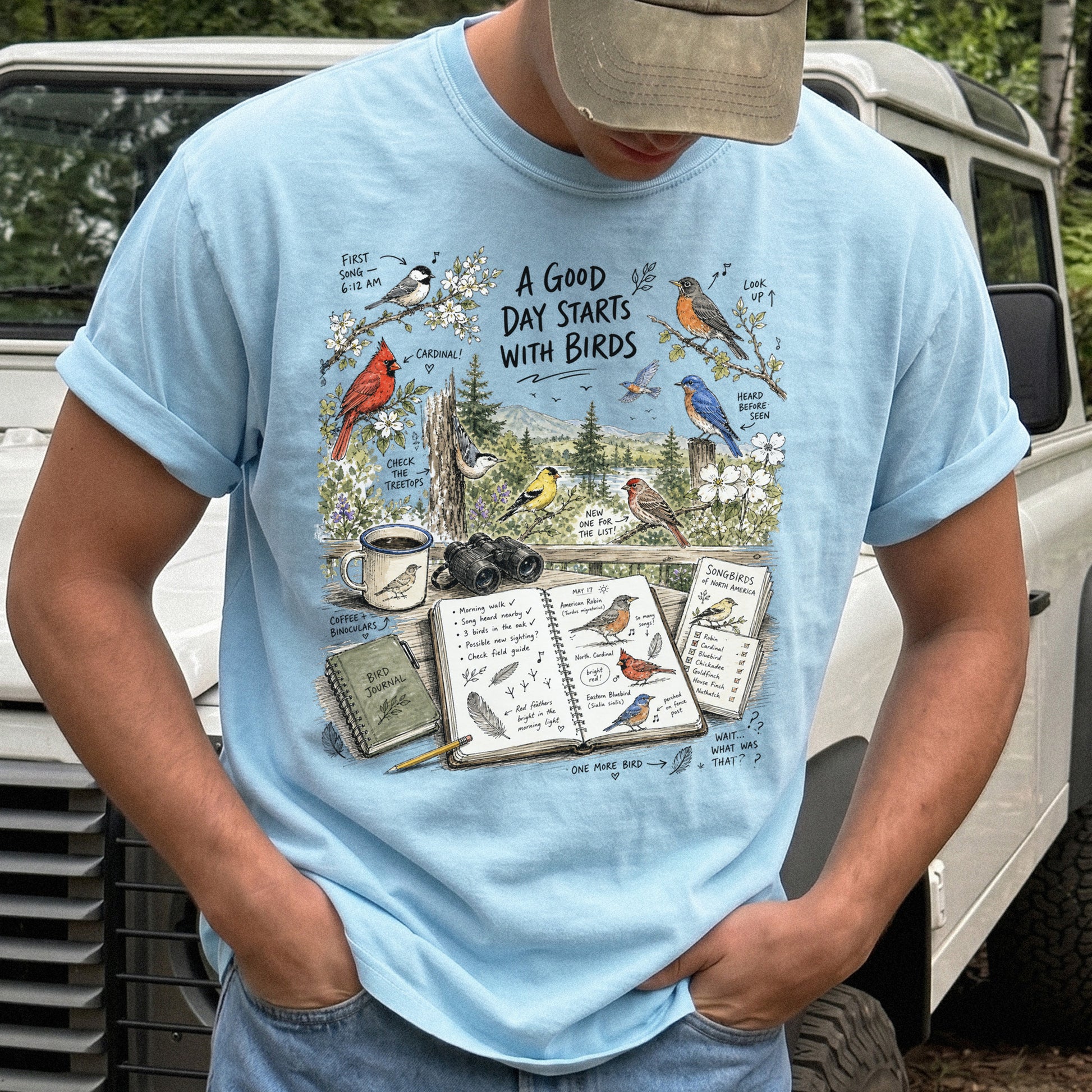 A Good Day Starts with Birds Comfort Colors Shirt – Songbirds Tee