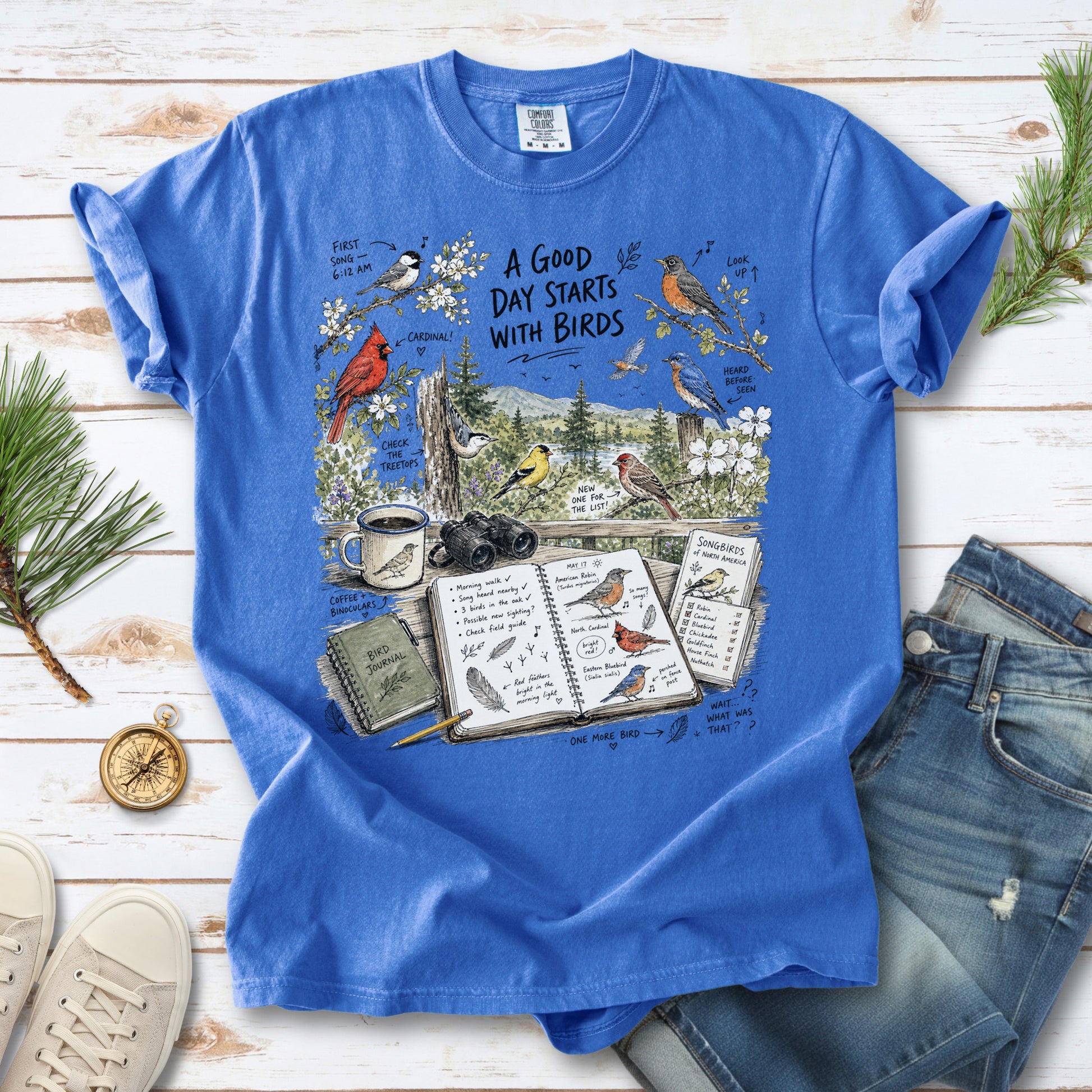 A Good Day Starts with Birds Comfort Colors Shirt – Songbirds Tee