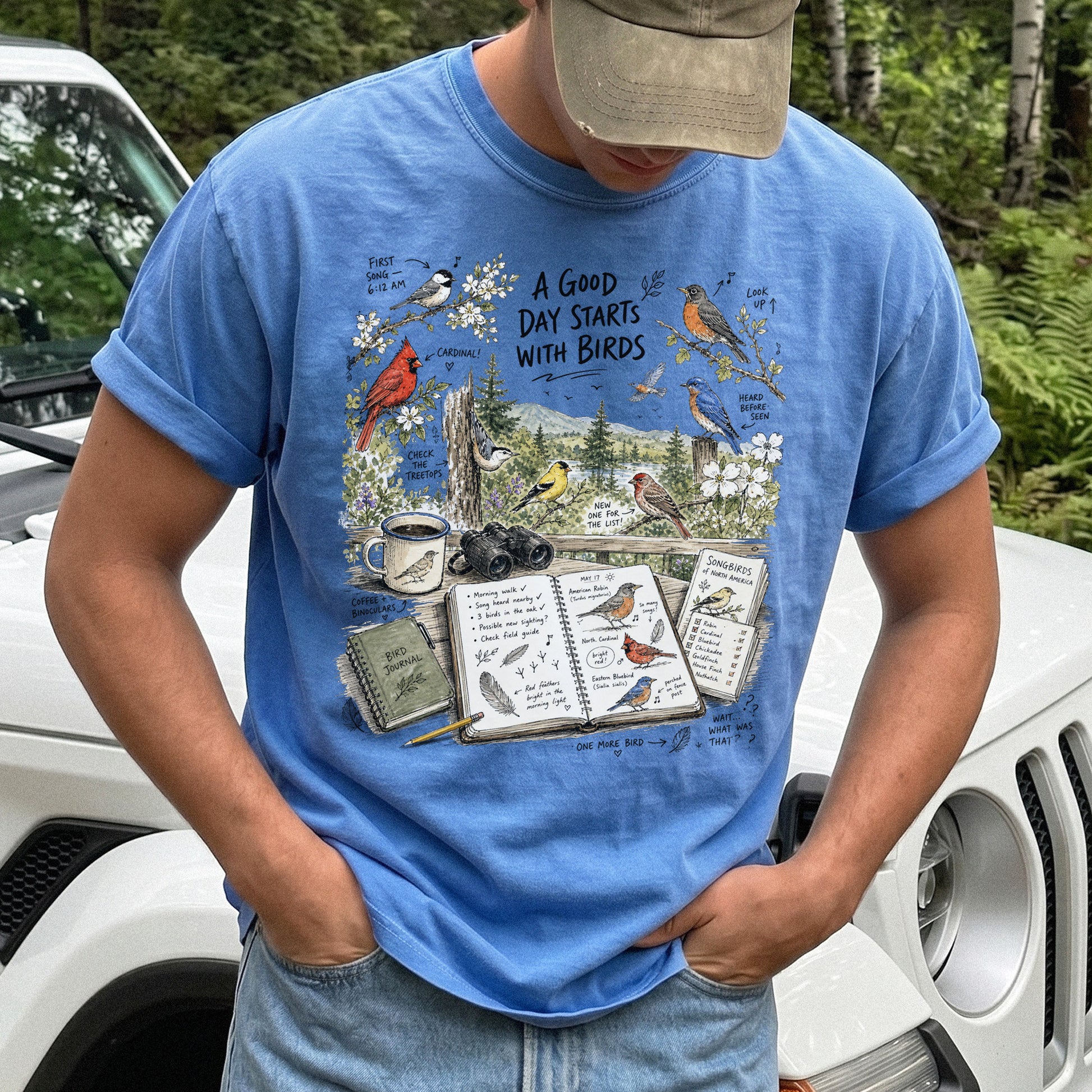 A Good Day Starts with Birds Comfort Colors Shirt – Songbirds Tee