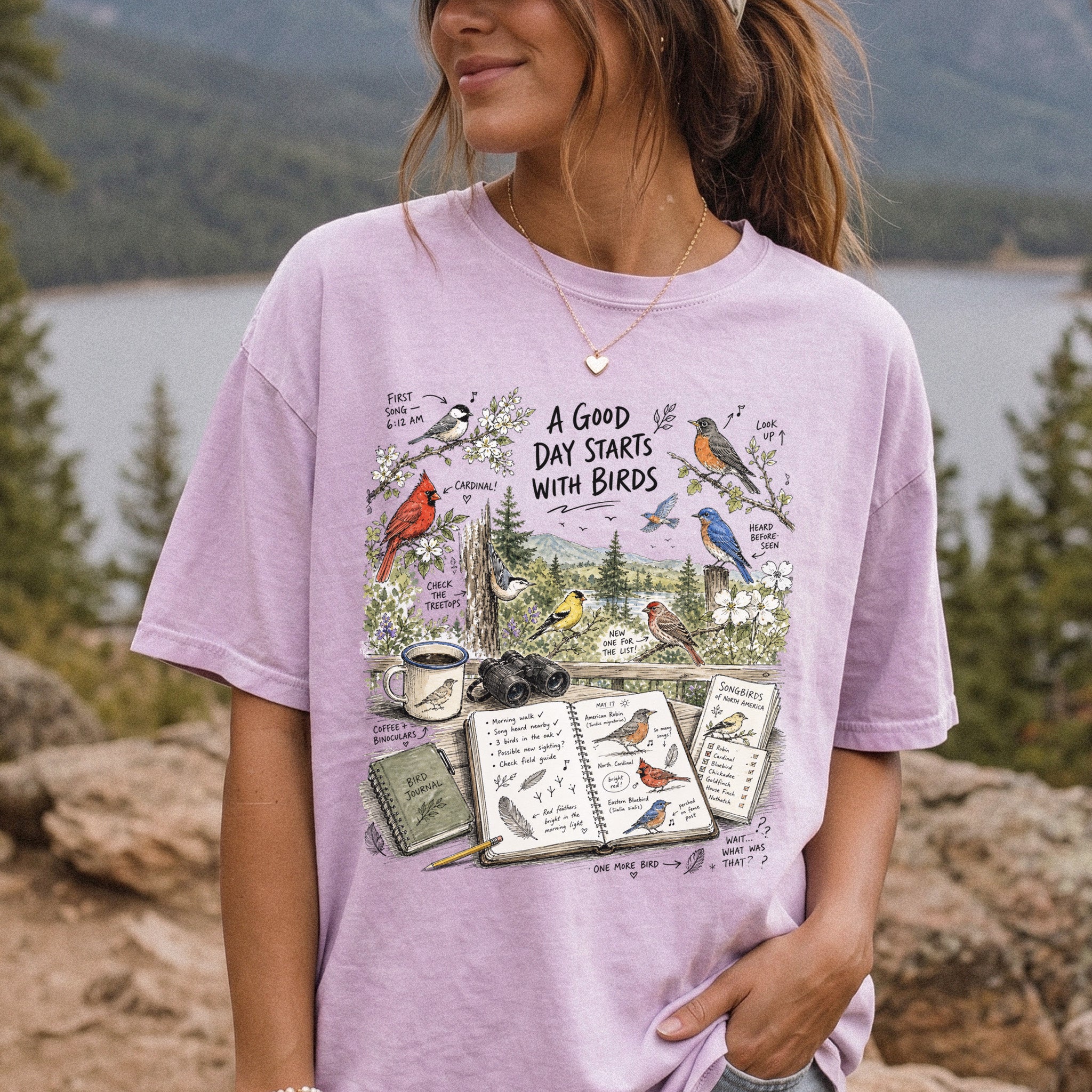 A Good Day Starts with Birds Comfort Colors Shirt – Songbirds Tee
