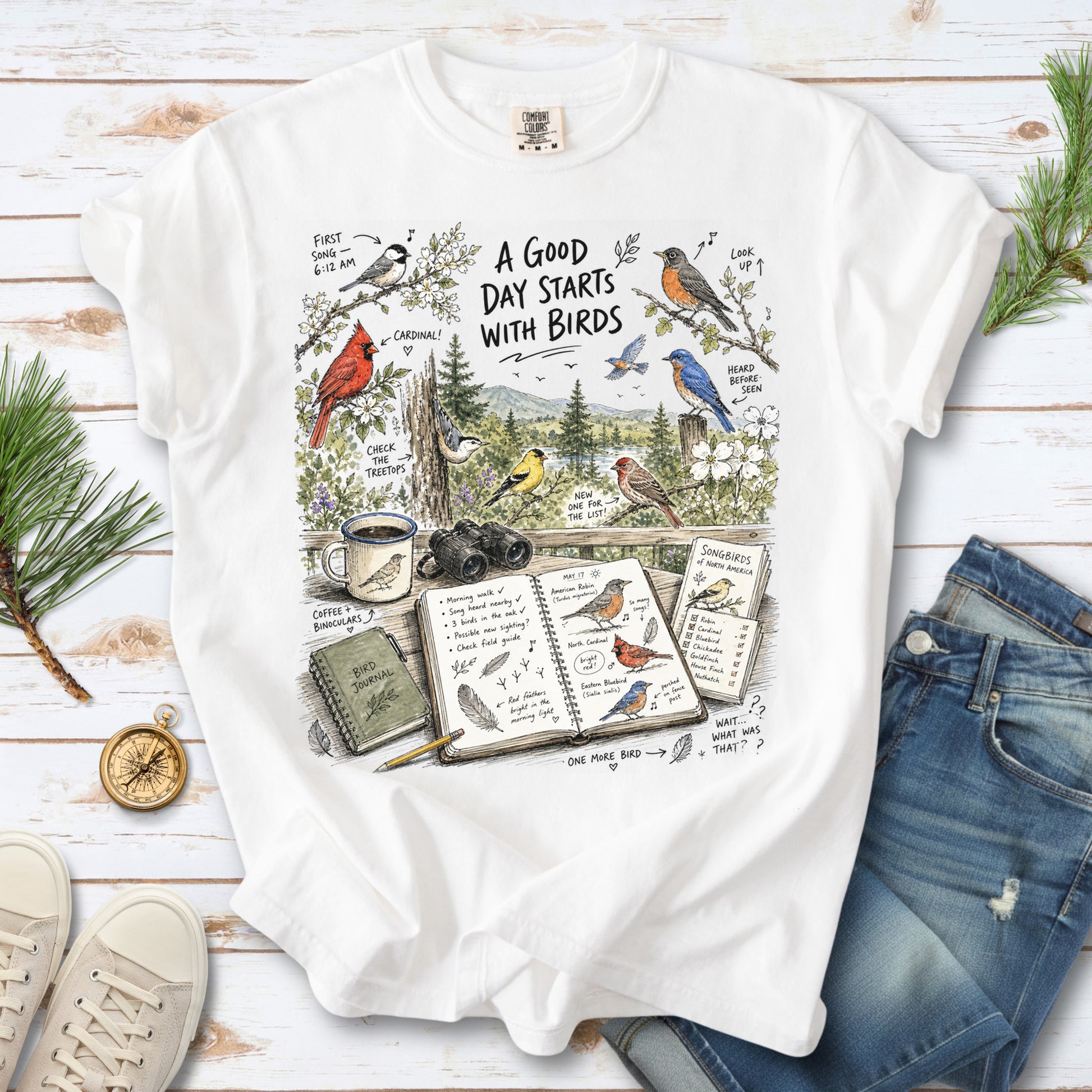 A Good Day Starts with Birds Comfort Colors Shirt – Songbirds Tee