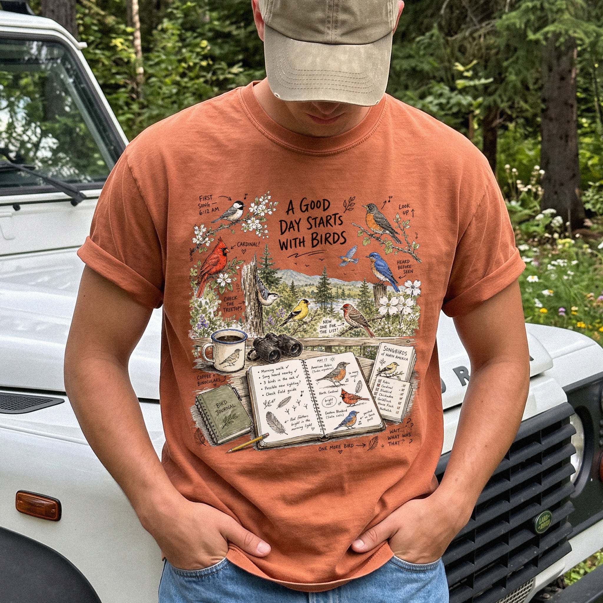 A Good Day Starts with Birds Comfort Colors Shirt – Songbirds Tee